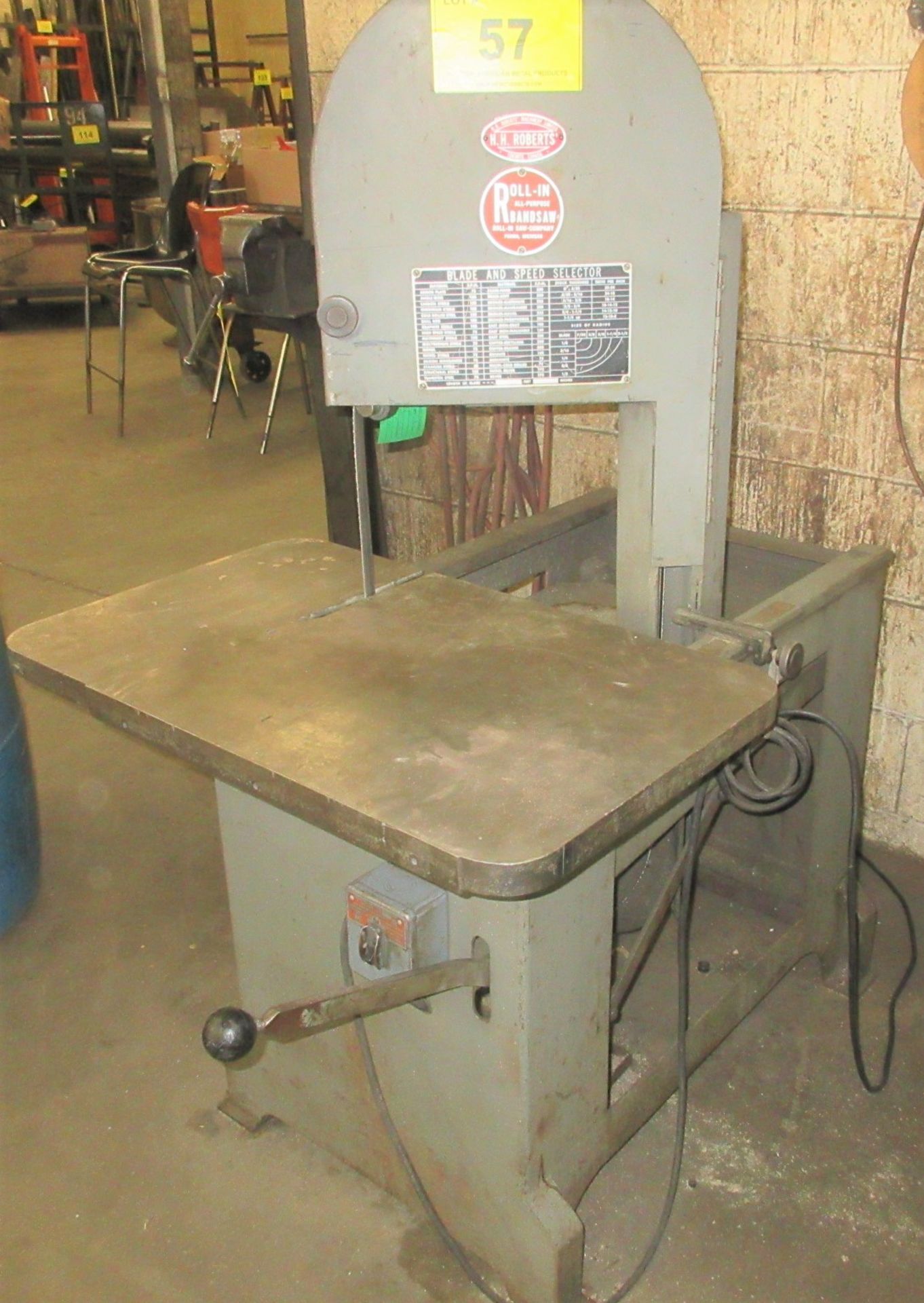 ROLL-IN SAW COMPANY ROLL-IN BANDSAW, 12" THROAT