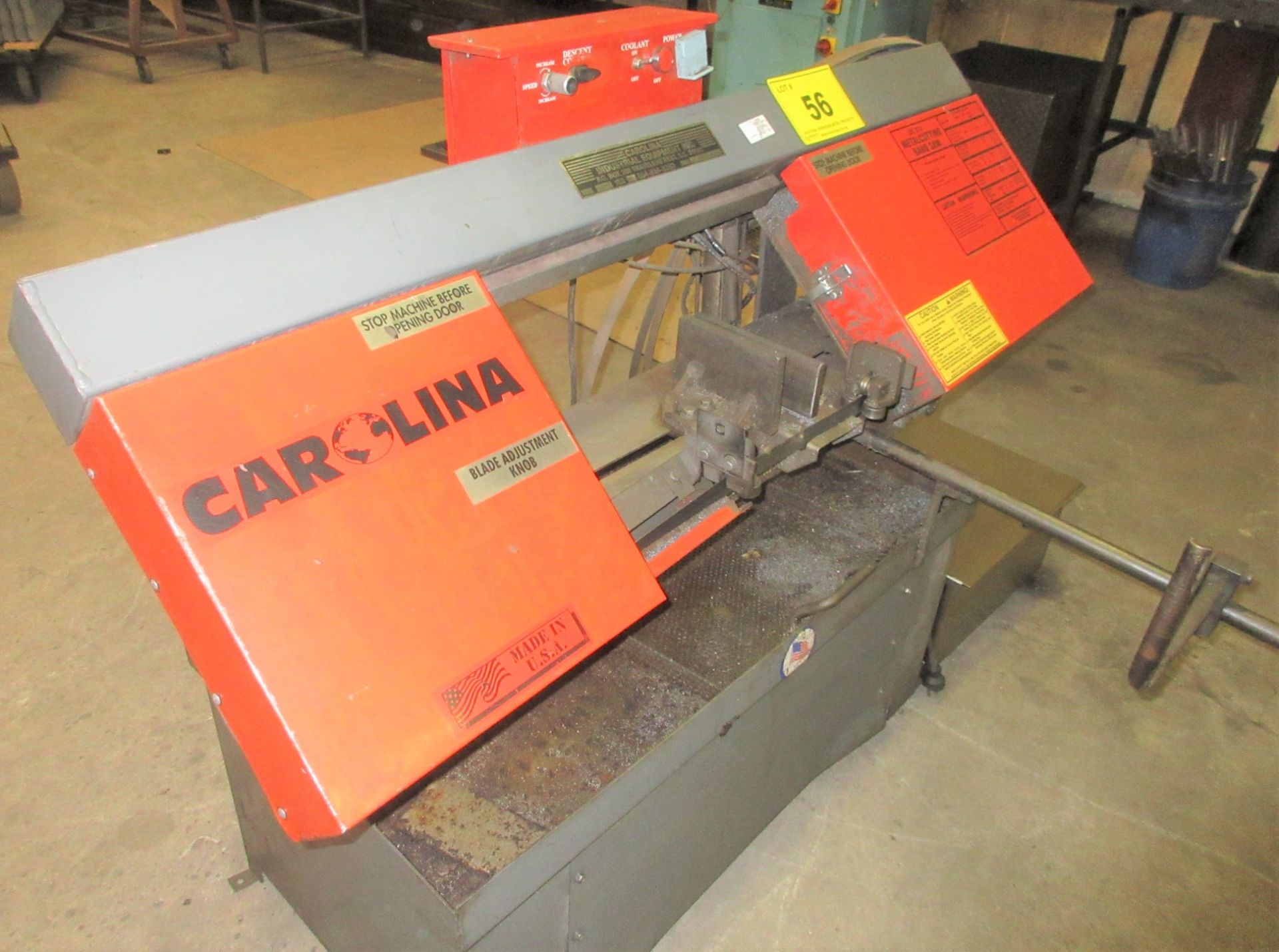 CAROLINA LDC814 HORIZONTAL BANDSAW, S/N 0169 W/ SPARE BLADES - Image 9 of 9