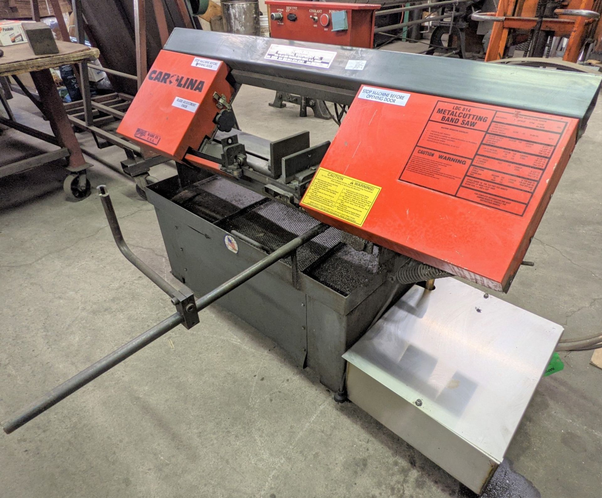 CAROLINA LDC814 HORIZONTAL BANDSAW, S/N 0169 W/ SPARE BLADES