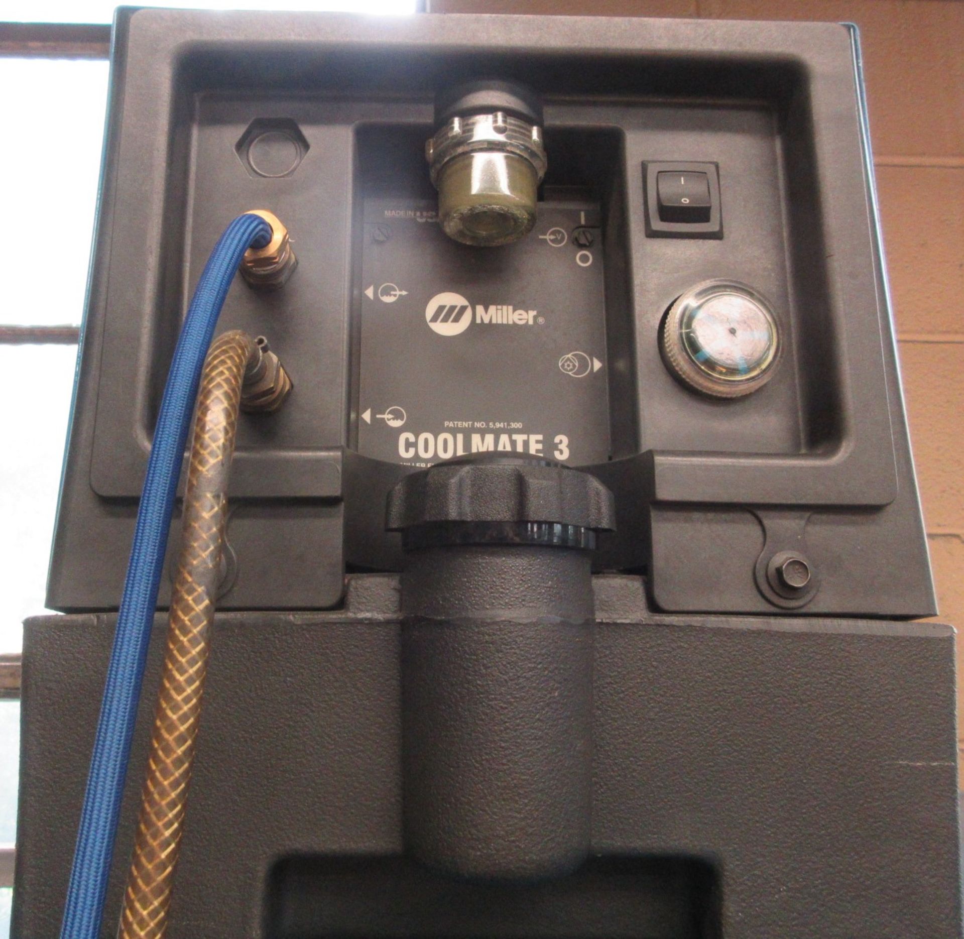 MILLER SYNCROWAVE 350 TIG WELDER W/ MILLER COOLMATE 3 CONTROL, CABLES, STAND (NO TANK) - Image 7 of 7