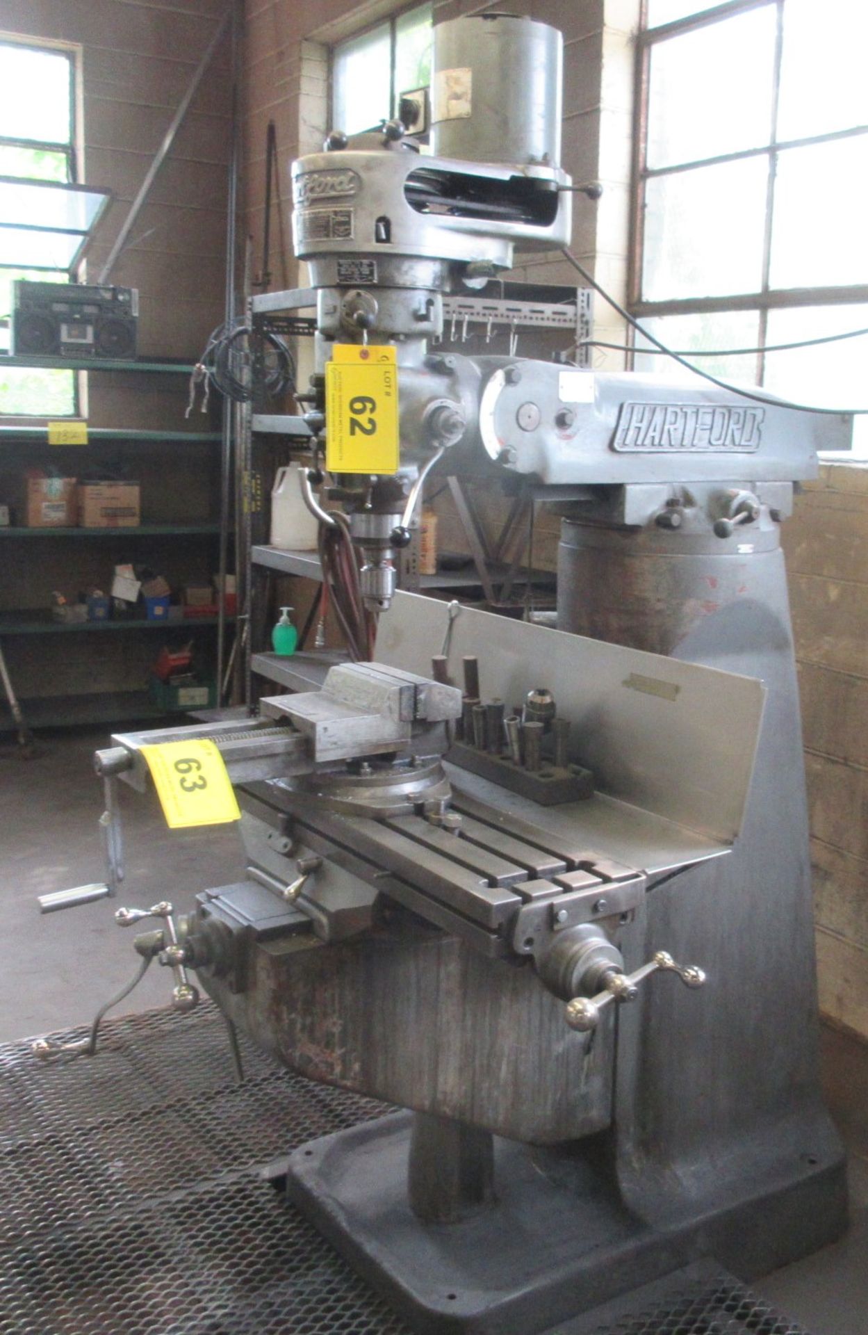 HARTFORD 2S VERTICAL MILLING MACHINE, 9” X 42” TABLE, 2HP, SPEEDS TO 2,720 RPM, S/N 792428 (NO - Image 7 of 7