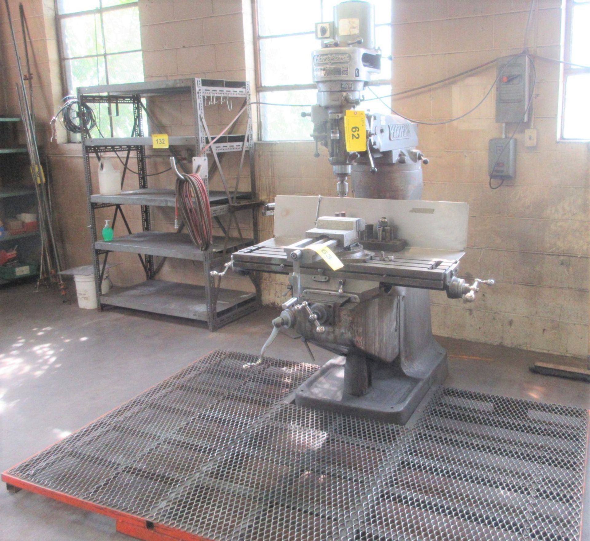 HARTFORD 2S VERTICAL MILLING MACHINE, 9” X 42” TABLE, 2HP, SPEEDS TO 2,720 RPM, S/N 792428 (NO - Image 4 of 7