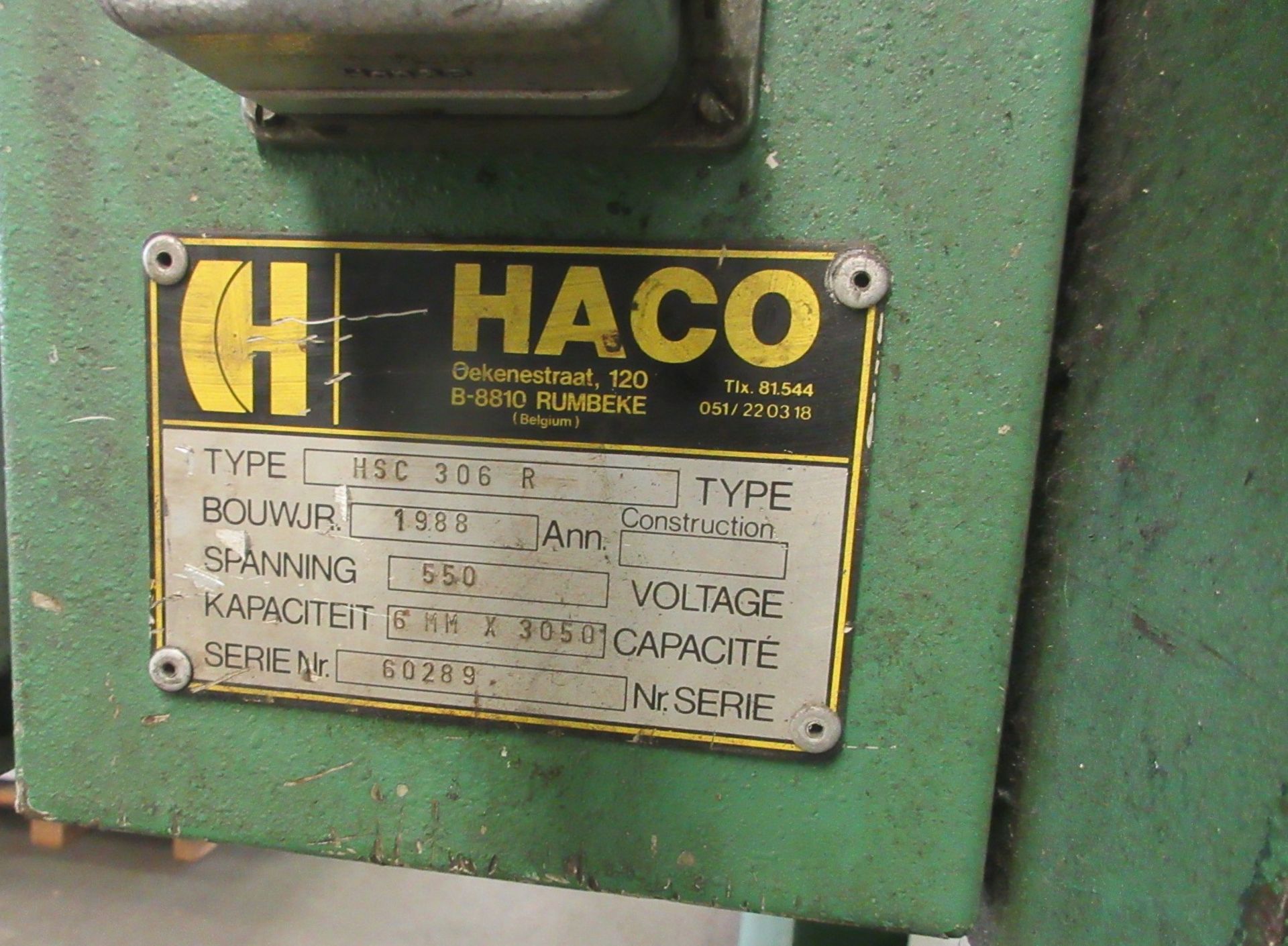 HACO HSC 306R SHEAR, 10’ X ¼” CAP., SQUARING ARM, SUPPORT ARMS, FRONT OPERATED POWER BACK GAUGE, S/N - Image 15 of 21