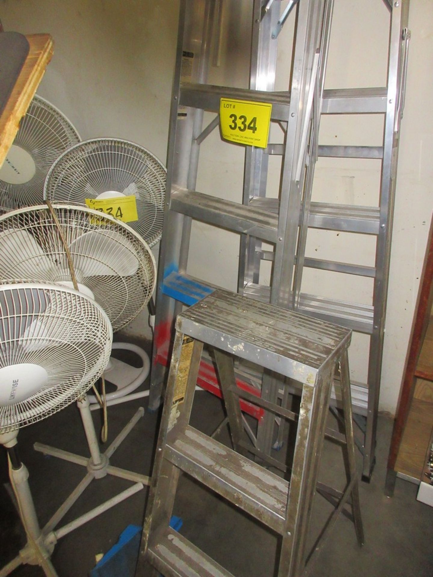 LOT OF (4) FANS AND (3) ALUMINUM LADDERS - Image 2 of 2