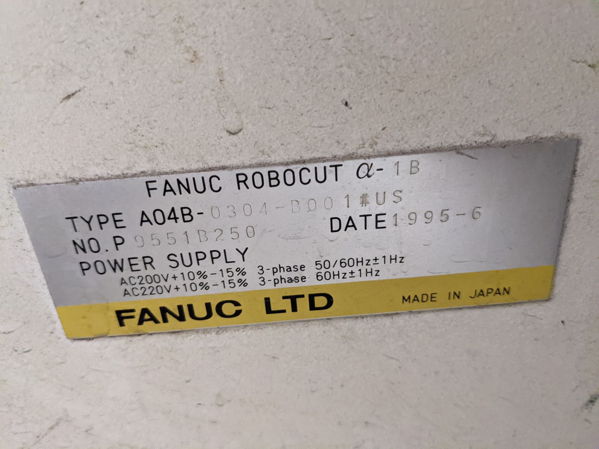 FANUC ROBOCUT ALPHA-1B CNC WIRE EDM, FANUC SERIES 16-W CNC CONTROL, TYPE A04B-0304-B001#US, EBBCO - Image 15 of 15