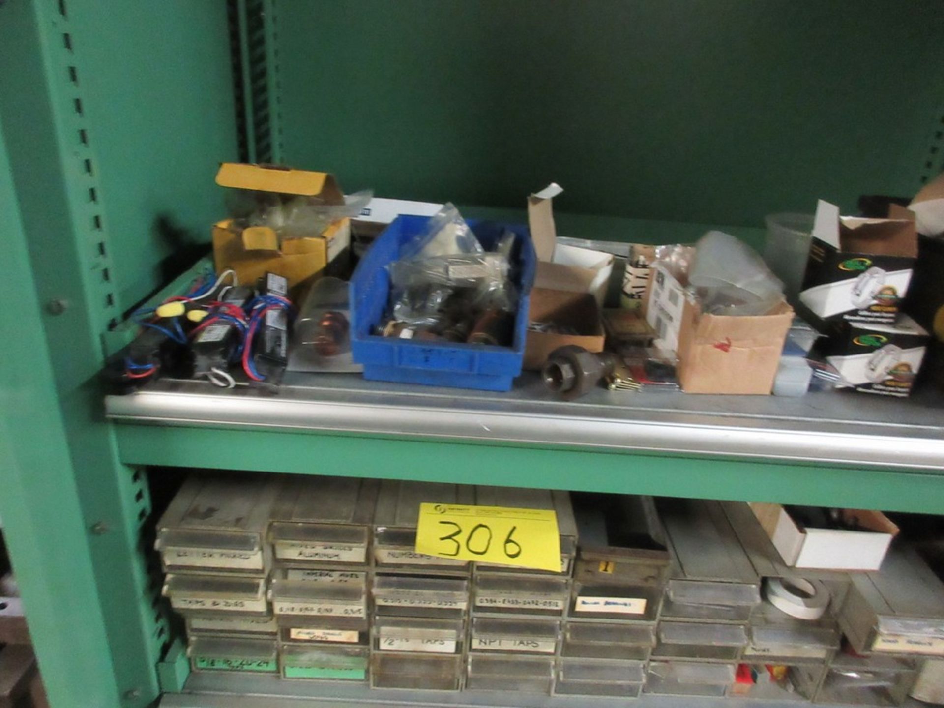 CONTENTS OF LISTA 2-DOOR METAL CABINET INCLUDING ASST. PARTS, GRINDING WHEELS, SANDING SUPPLIES, - Image 3 of 4