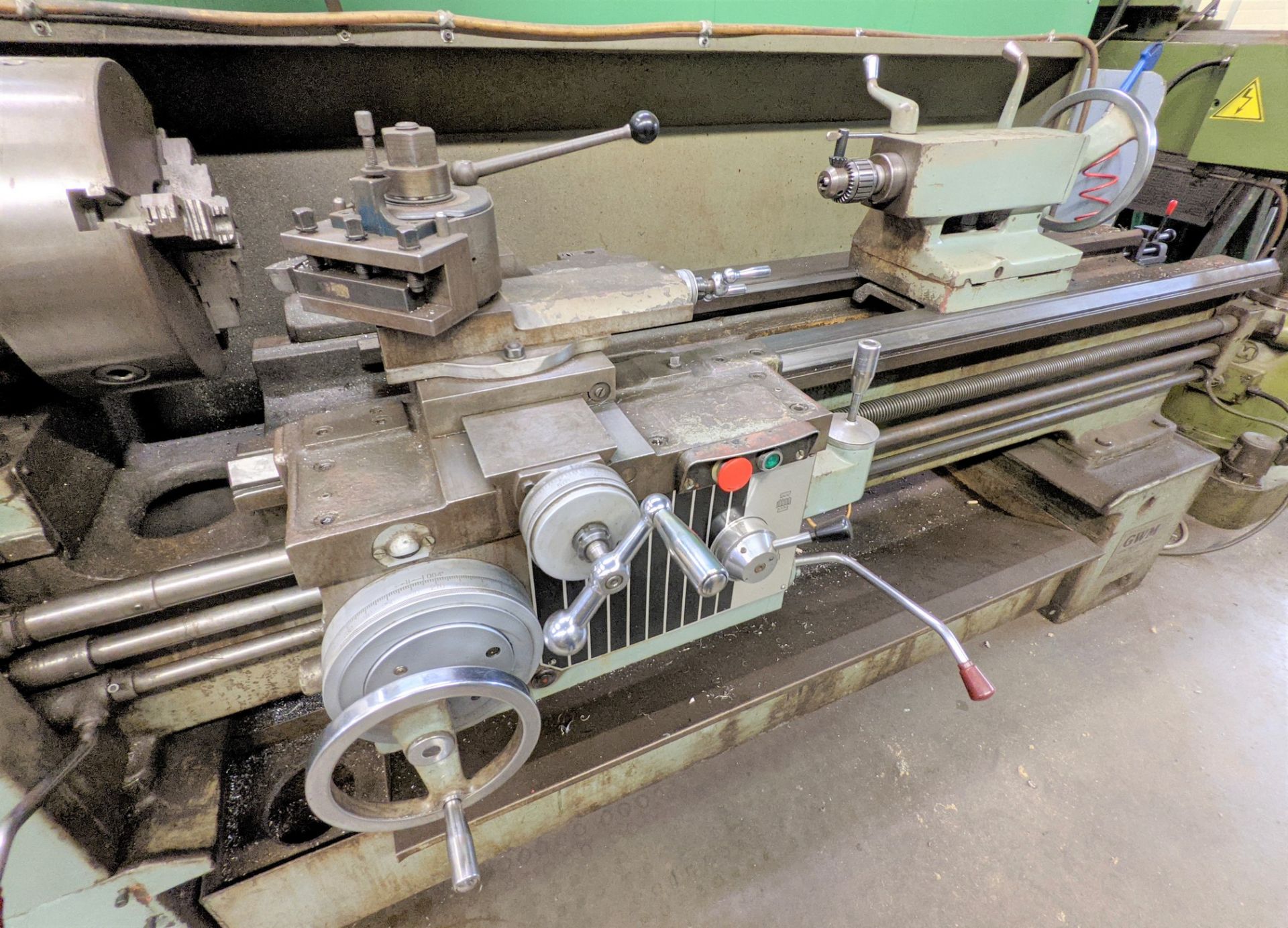 GWM S1 LATHE, 12” 3-JAW CHUCK, 20” SWING, 80” BED, 65” BETWEEN CENTERS, TAILSTOCK, TOOL POST, SPEEDS - Image 12 of 17