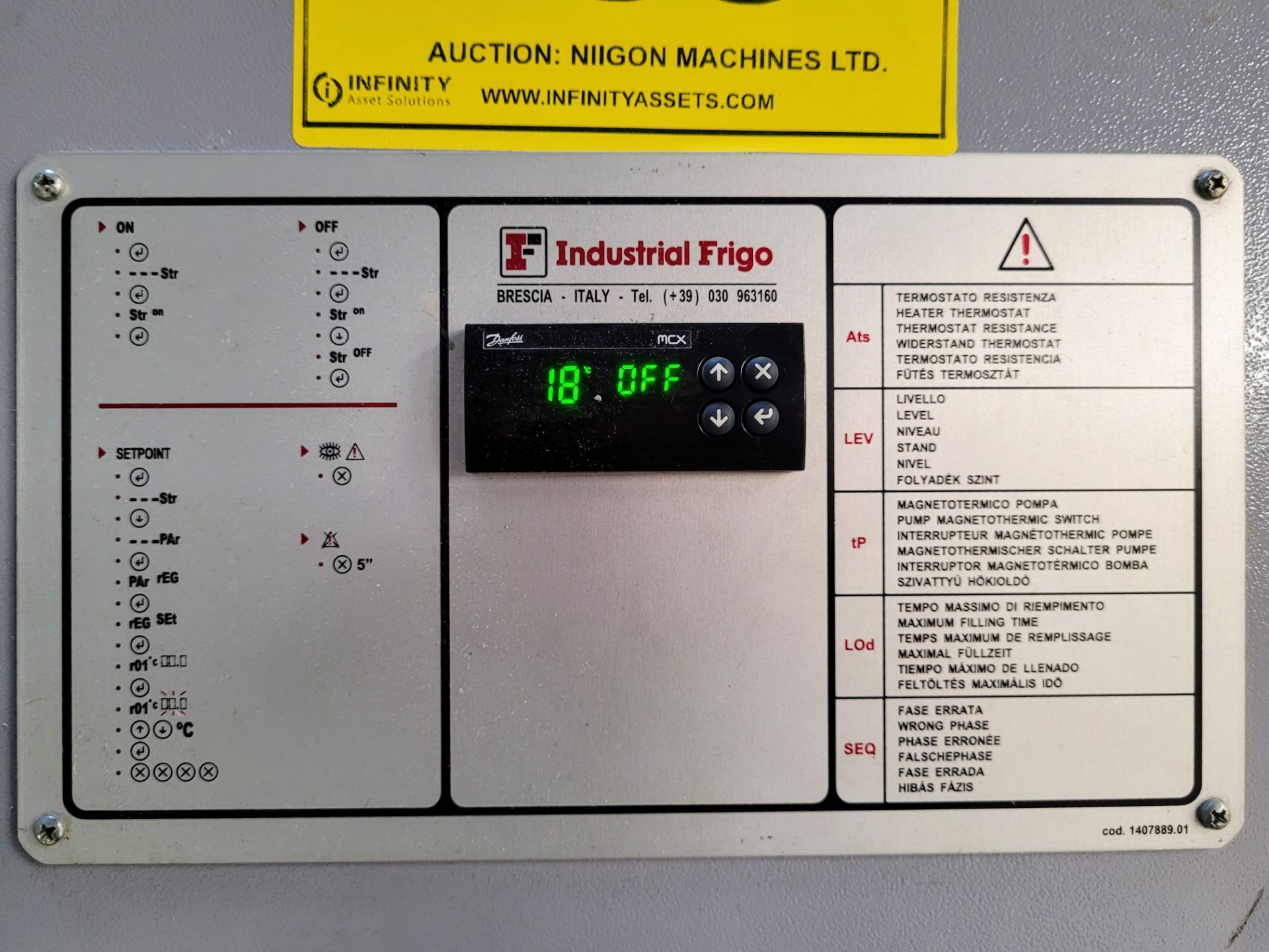 2014 INDUSTRIAL FRIGO TW 6/95/X THERMOLATOR (LOCATED IN BUILDING 372) - Image 2 of 5