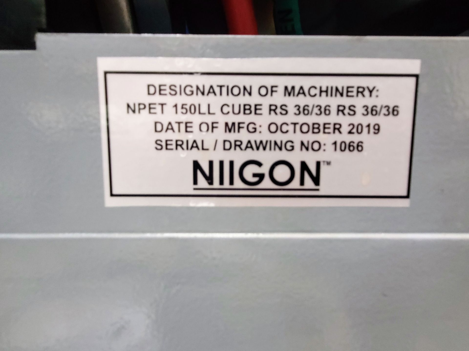 2019 NIIGON NPET 150LL CUBE HORIZONTAL INJECTION MOLDING MACHINE, S/N 1066, 560MM X 560MM TIE BAR - Image 26 of 29