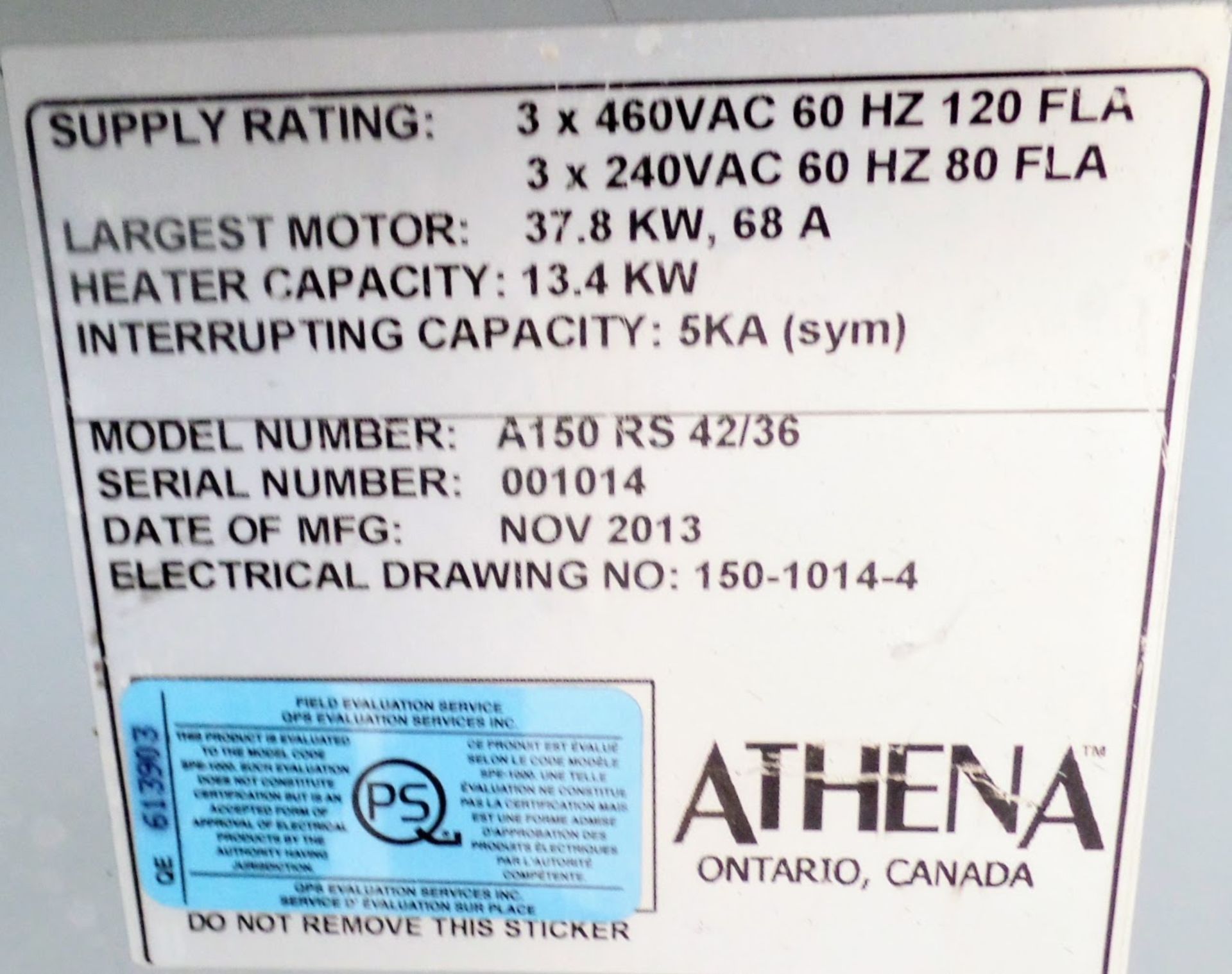 2014 NIIGON A150RS 42/42 HORIZONTAL INJECTION MOLDING MACHINE, 170 TON CAPACITY, 7.4 OZ SHOT SIZE - Image 20 of 23