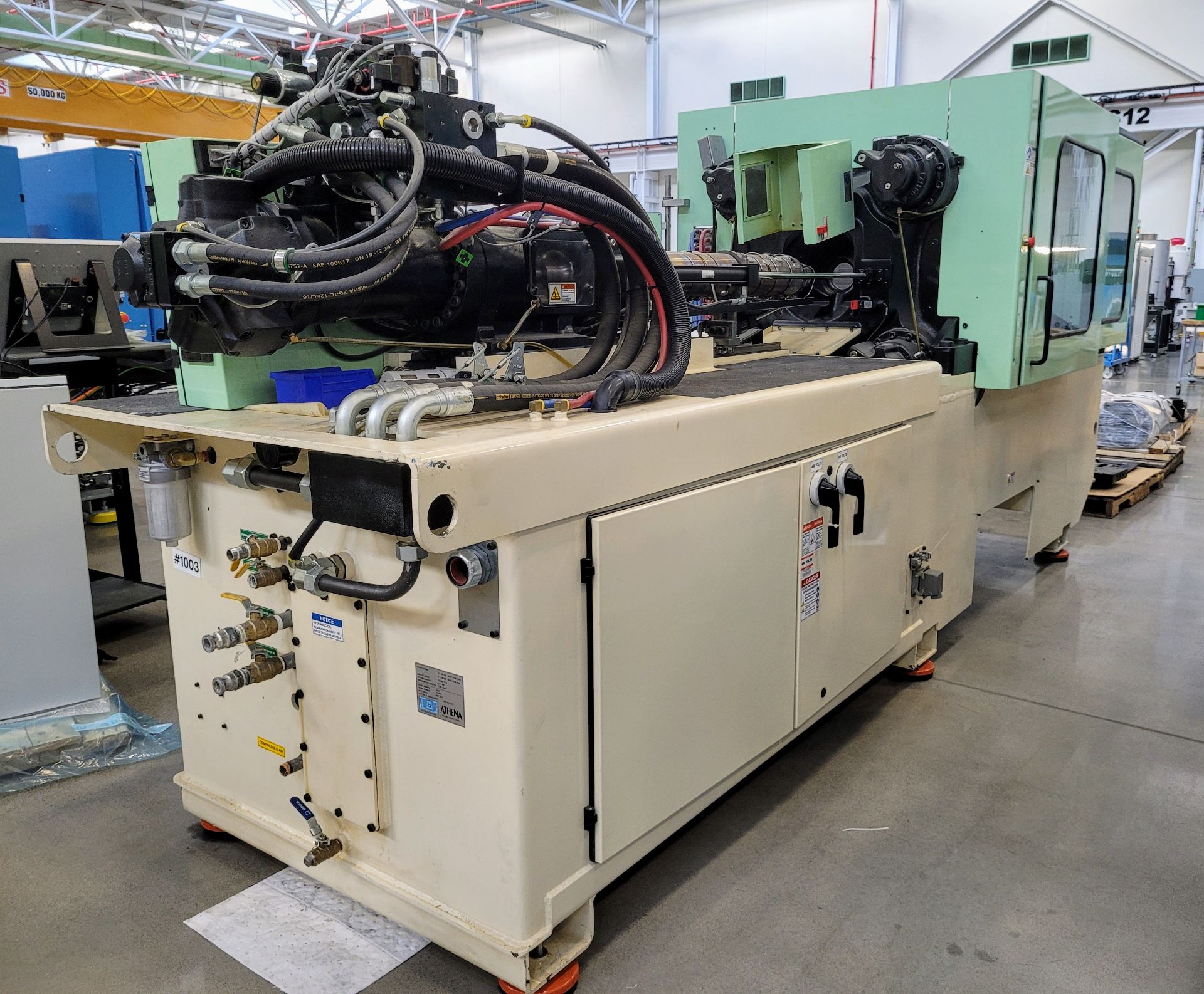 2012 NIIGON A150 HORIZONTAL INJECTION MOLDING MACHINE, 170 TON CAPACITY, S/N 1003, 560MM X 560MM TIE - Image 7 of 18