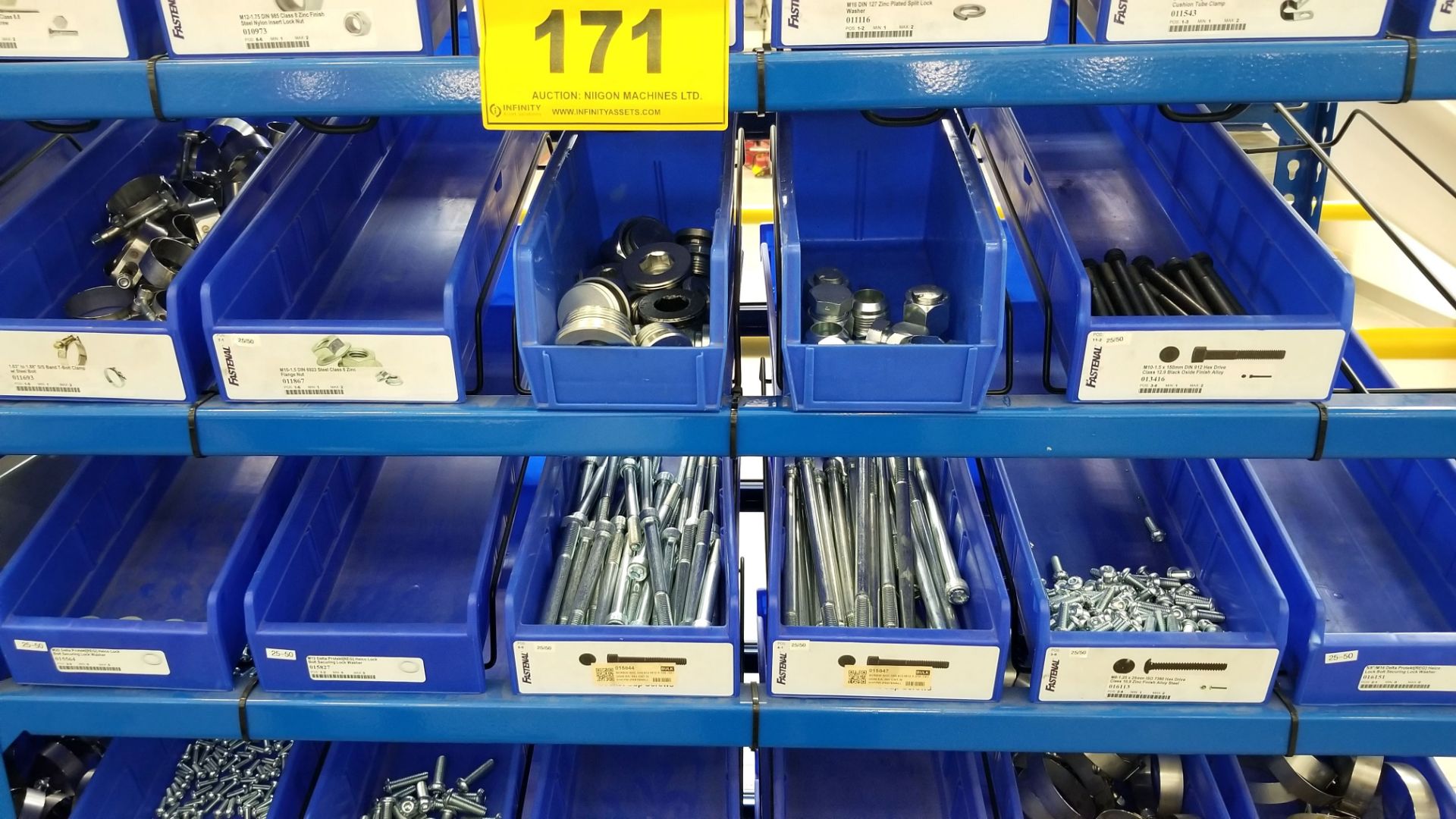LOT - FASTENAL HARDWARE CONTENTS - COMES WITH RACK AND BINS - Image 3 of 5