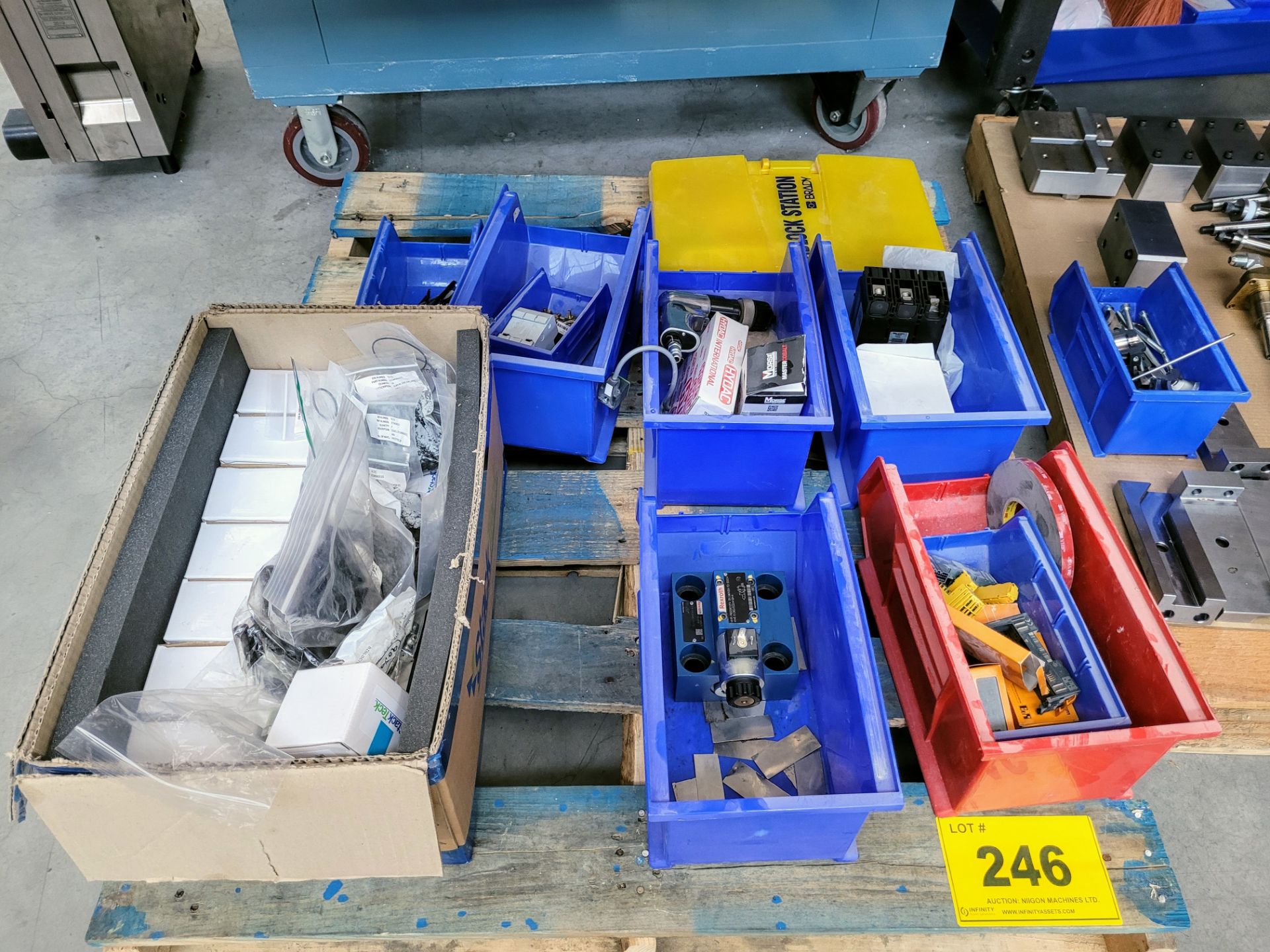 LOT- VALVES, X67 COMPONENTS, PUNEMATIC GUN, PAD LOCK STATION, DRILL BITS ETC. (LOCATED IN BUILDING