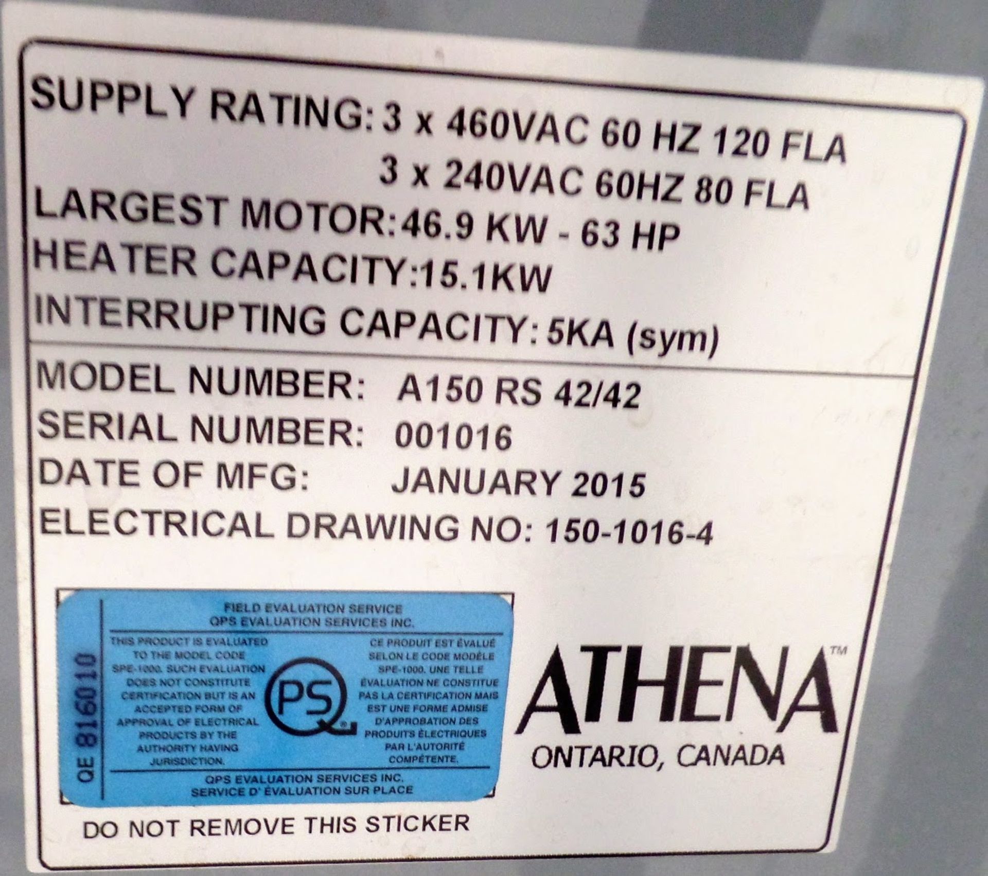 2015 NIIGON A150RS 42/42 HORIZONTAL INJECTION MOLDING MACHINE, 170 TON CAPACITY, 7.4 OZ SHOT SIZE - Image 11 of 19