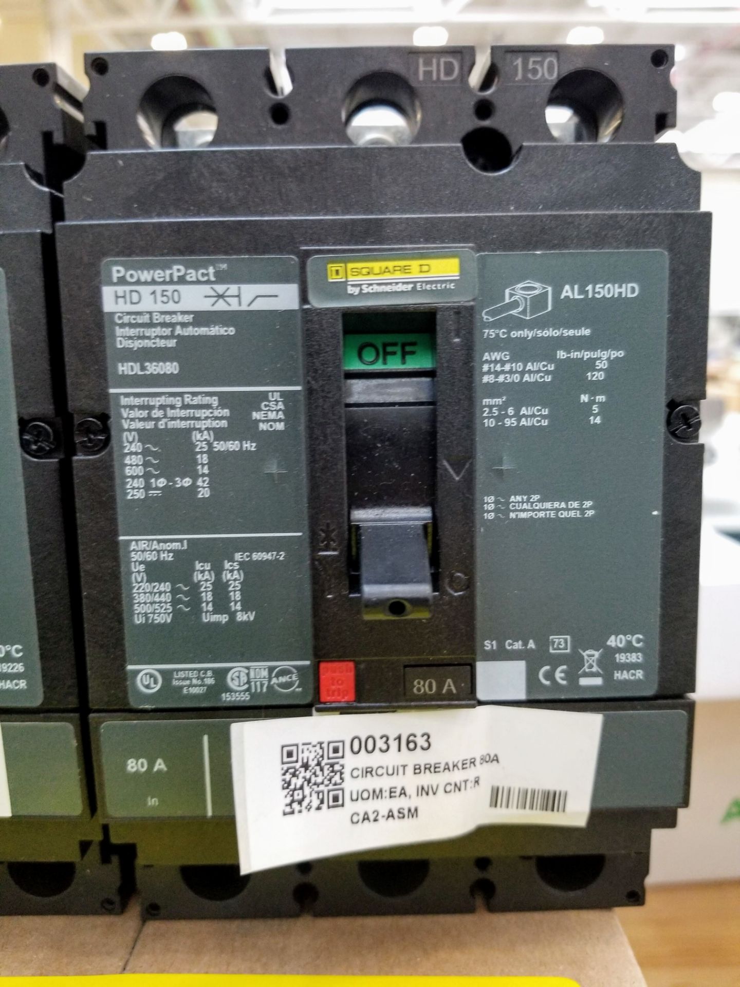 SQUARE D- CIRCUIT BREAKER 80A - Image 2 of 2