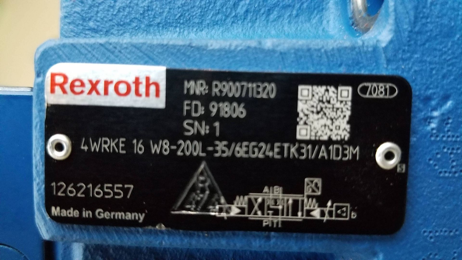 BOSCH REXROTH NG16 PROPORTIONAL VALVE, A-B-T, W/ POS F/B - Image 4 of 9
