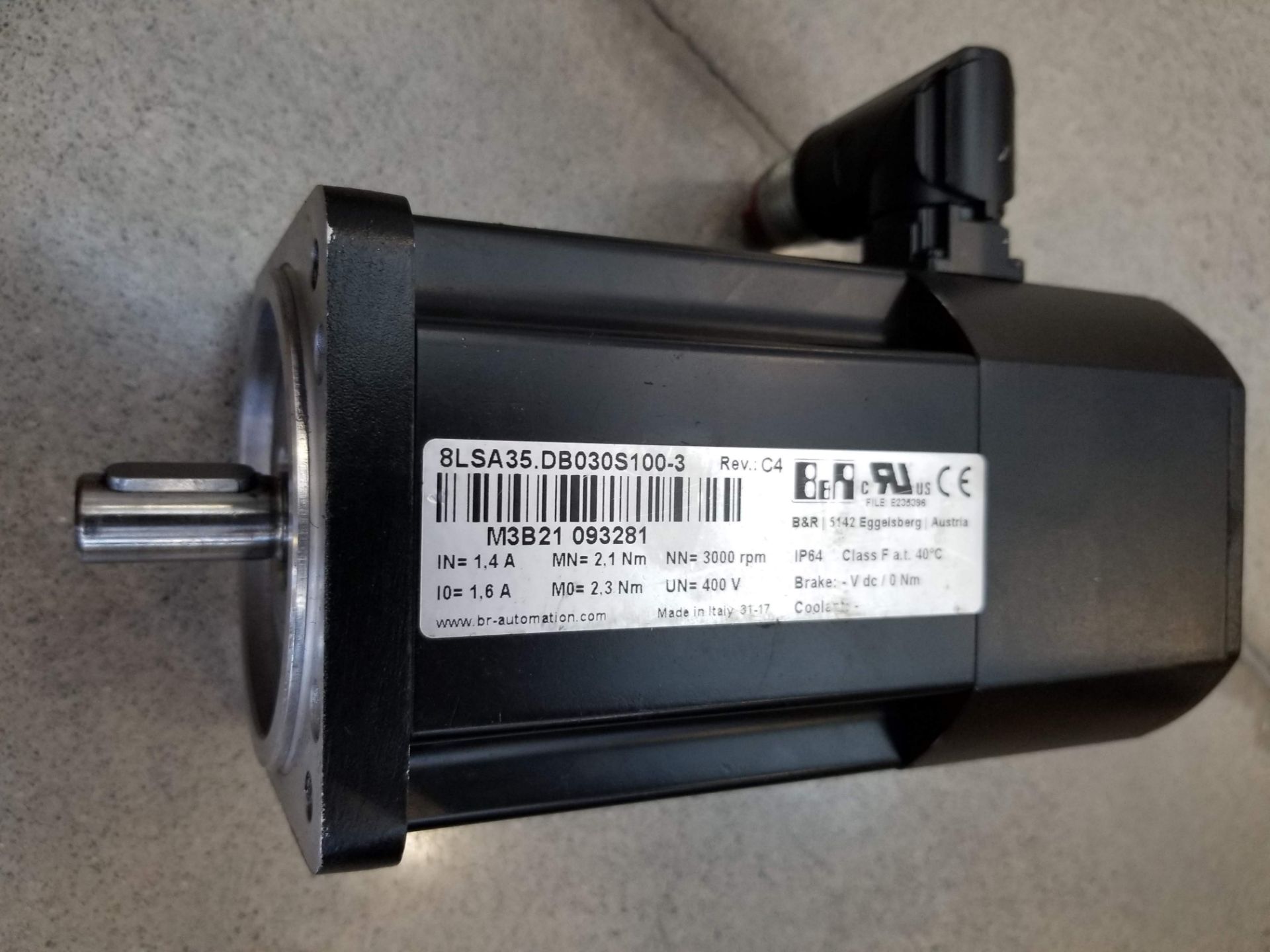 B&R SYNCHRONOUS SERVO MOTOR, 4 POLEPAIRS, NN - 3002 - Image 3 of 3