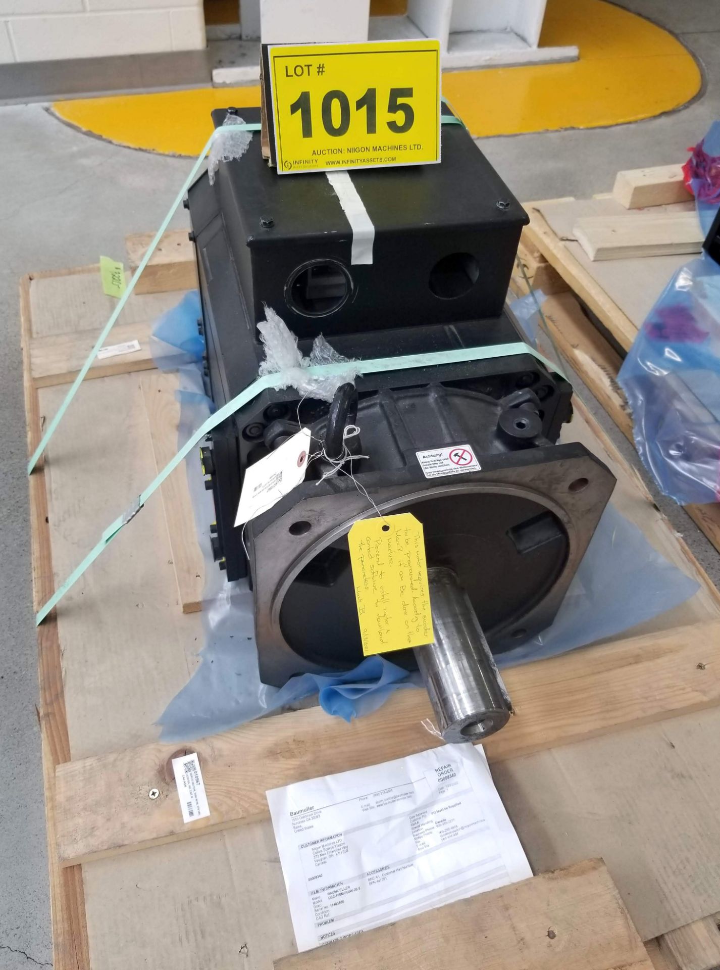 B&R SERVO MOTOR, 2000 RPM, 375 NM, 78 KW, KEYED SHAFT, WATER COOLED