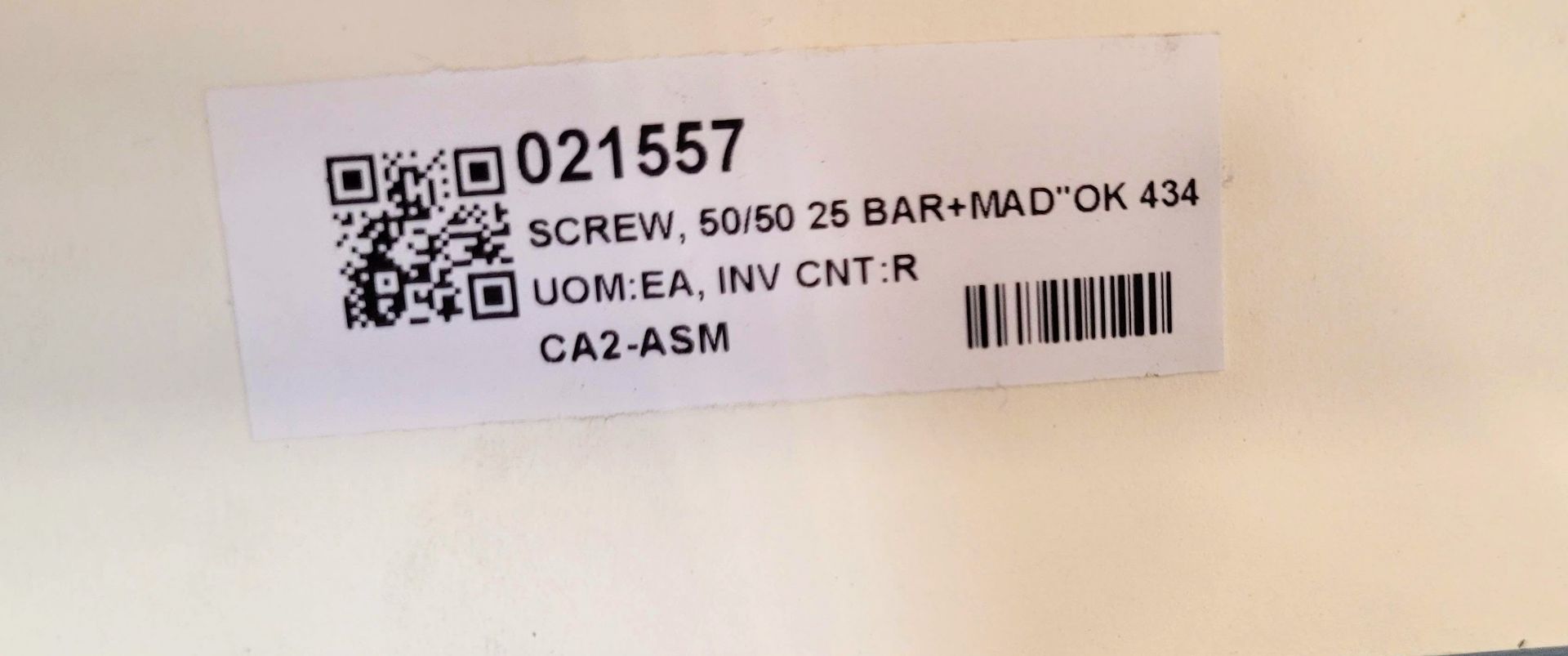 LOT - (2) SCREW 50/50 25 BAR ZMIX 4340/CP/CAL57 SF, SCREW 50/50 25 BAR MAD OK 4340/CP/CAL57 SF - Image 3 of 3