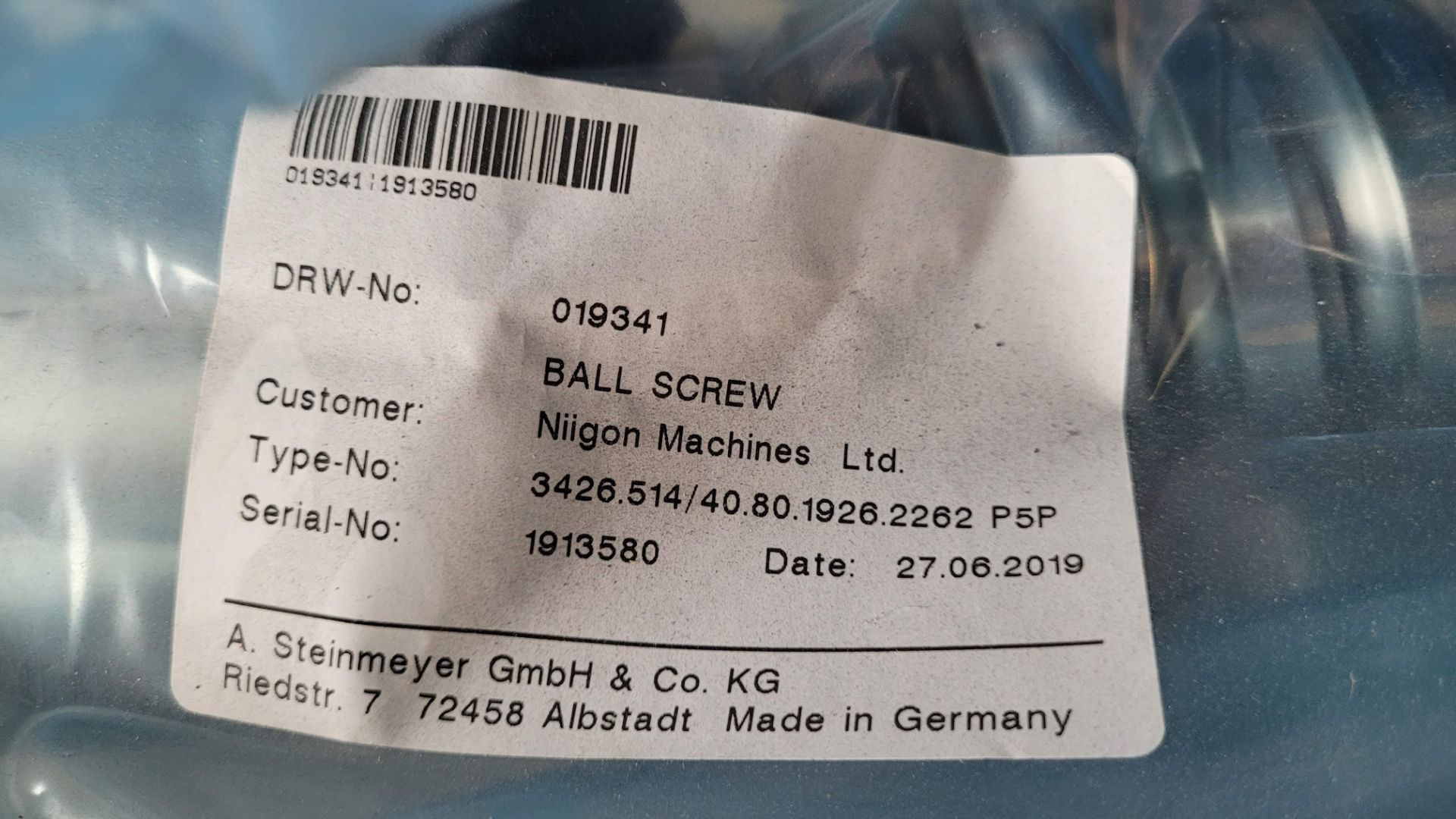 LOT - (2) BALL SCREW D80 X 40 2262L, 3426-40.80.11.8 - Image 2 of 2