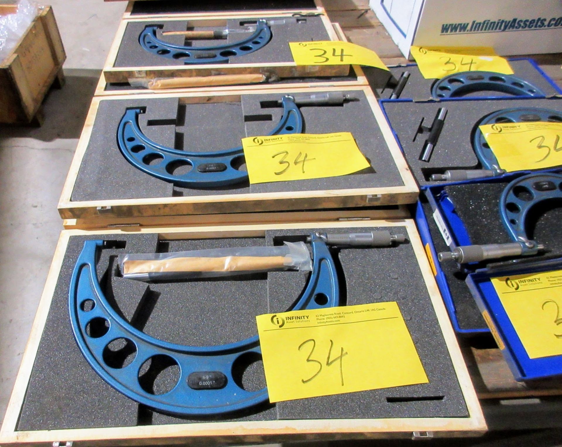LOT OF (7) FOWLER MICROMETERS IN CASES (9-10", 8-9", 7-8", 6-7", 5-6", 4-5", 3-4") - Image 3 of 4
