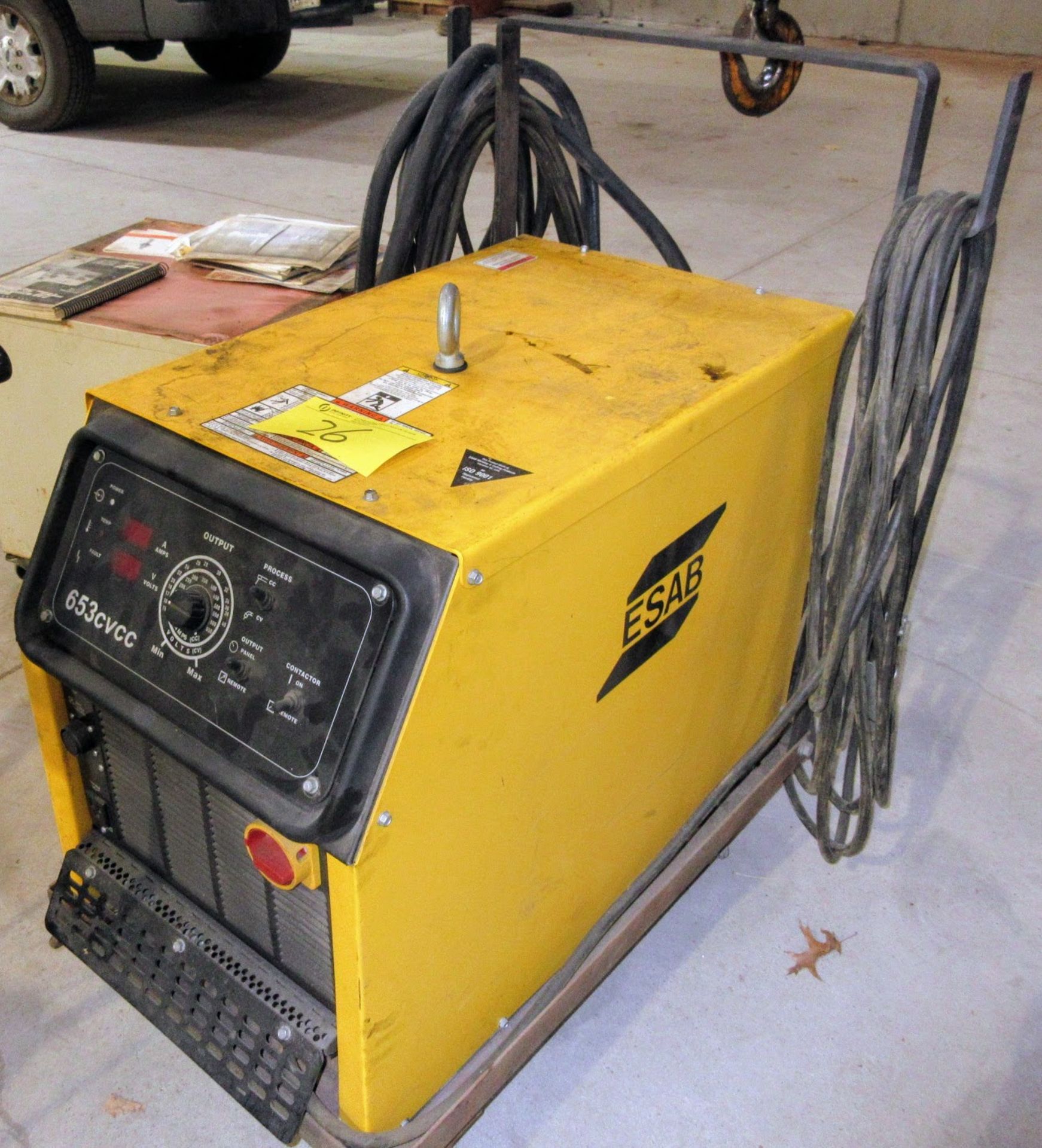 ESAB 653CVCC MIG WELDER W/ CABLES AND CART