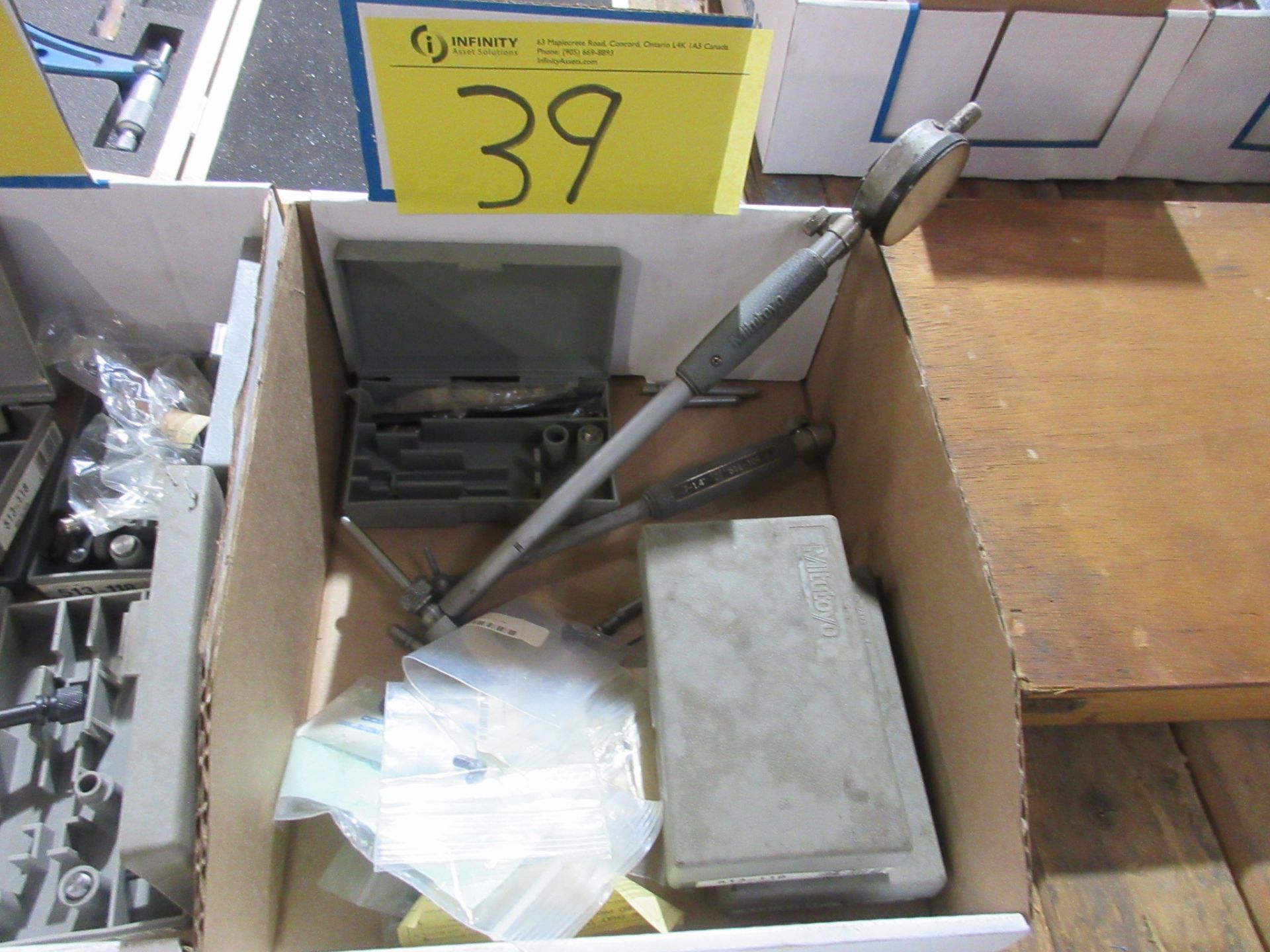 LOT OF (3) BOXES OF 1.4-2.5", .7-1.4" MITUTOYO HOLE GAUGE SETS, MITUTOYO PROBE, INDICATORS, MAG - Image 3 of 5