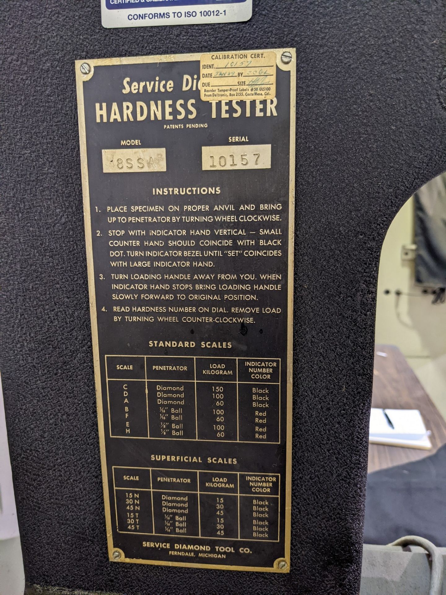 ROCKWELL 855A HARDNESS TESTER - Image 5 of 9