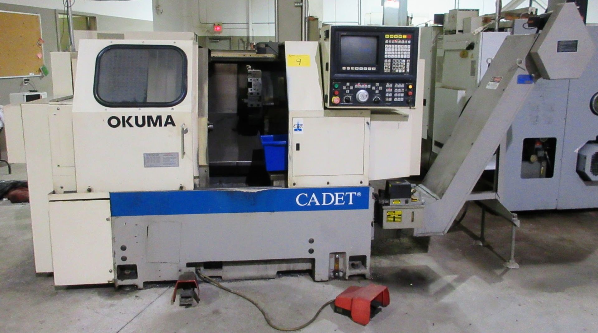 OKUMA CADET LNC8 CNC LATHE, S/N D284, CNC CONTROL, 9” 3-JAW CHUCK, 12-STATION TURRET, TAILSTOCK, - Image 2 of 19