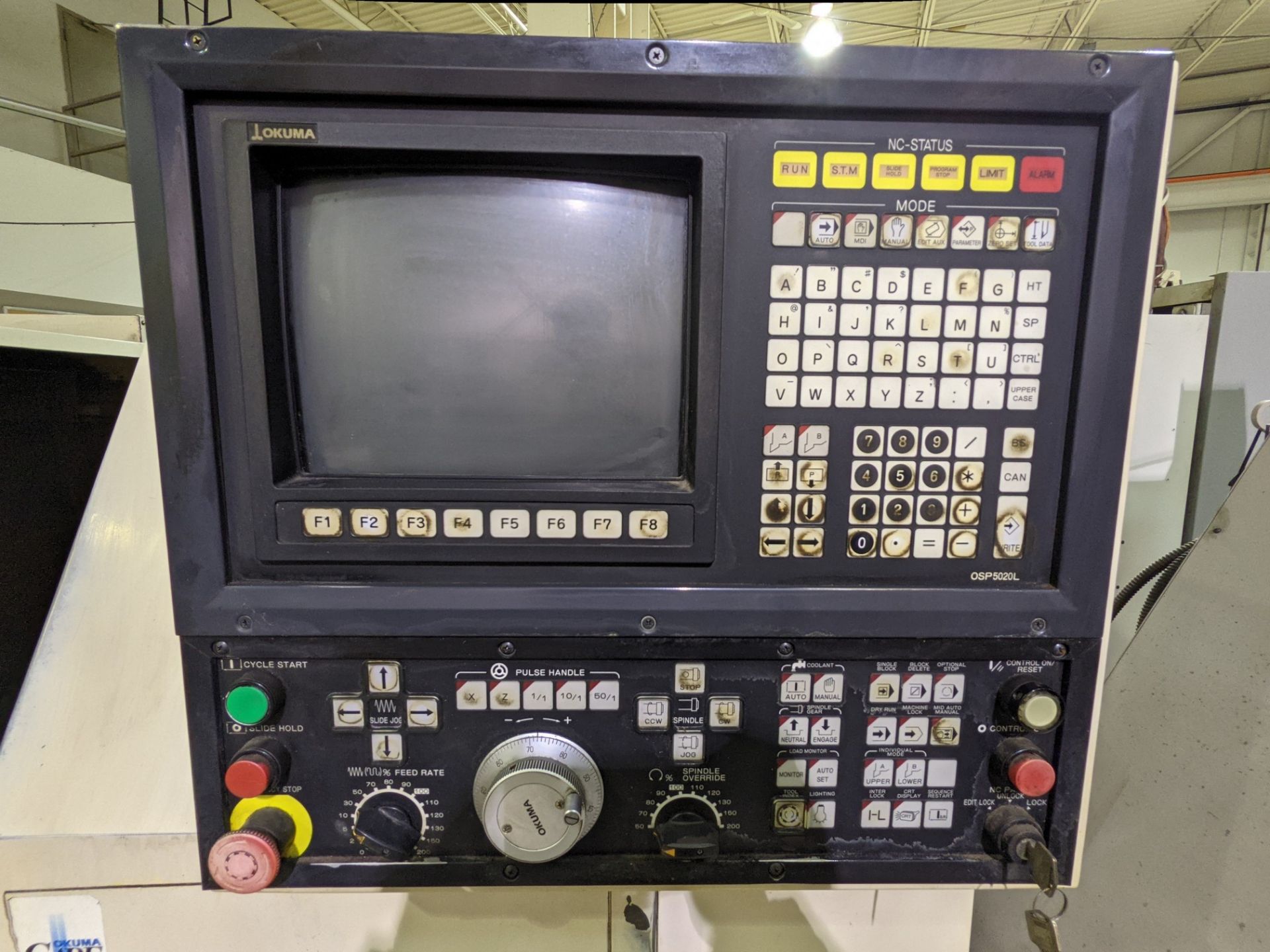 OKUMA CADET LNC8 CNC LATHE, S/N D284, CNC CONTROL, 9” 3-JAW CHUCK, 12-STATION TURRET, TAILSTOCK, - Image 7 of 19