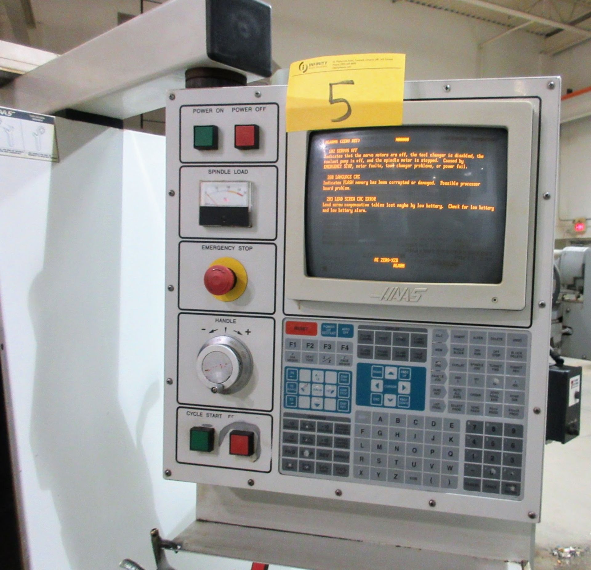HAAS HL4 CNC LATHE, S/N 61664, CNC CONTROL, 10” 3-JAW CHUCK, TOOL PRESETTER, 12-STATION TURRET, - Image 4 of 21