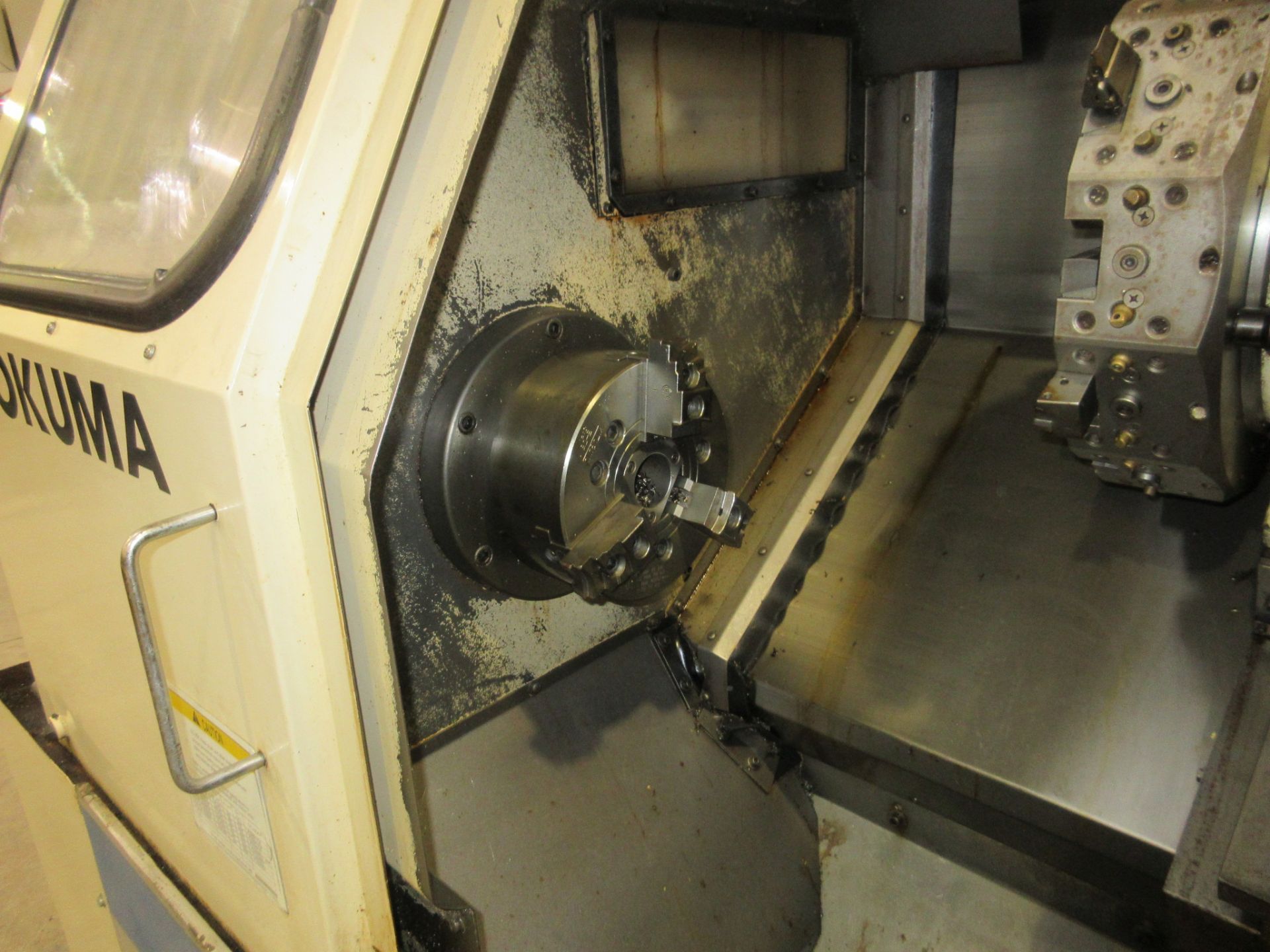 OKUMA CADET LNC8 CNC LATHE, S/N D976, OKUMA OSP700L CNC CONTROL, 9” 3-JAW CHUCK, 12-STATION - Image 10 of 22