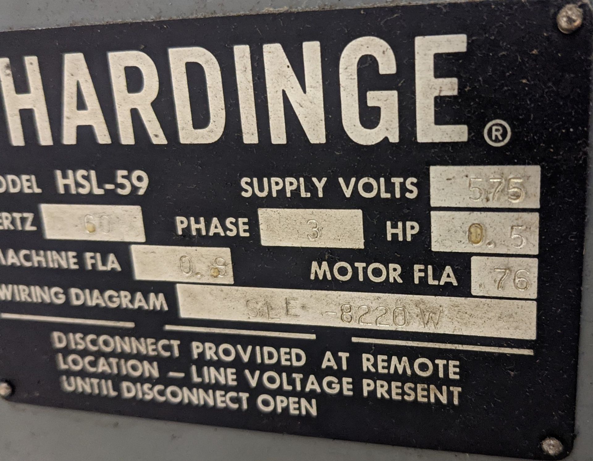 HARDINGE HSL-59 SUPER PRECISION SPEED LATHE, S/N HSL-5C-8954-T - Image 7 of 9