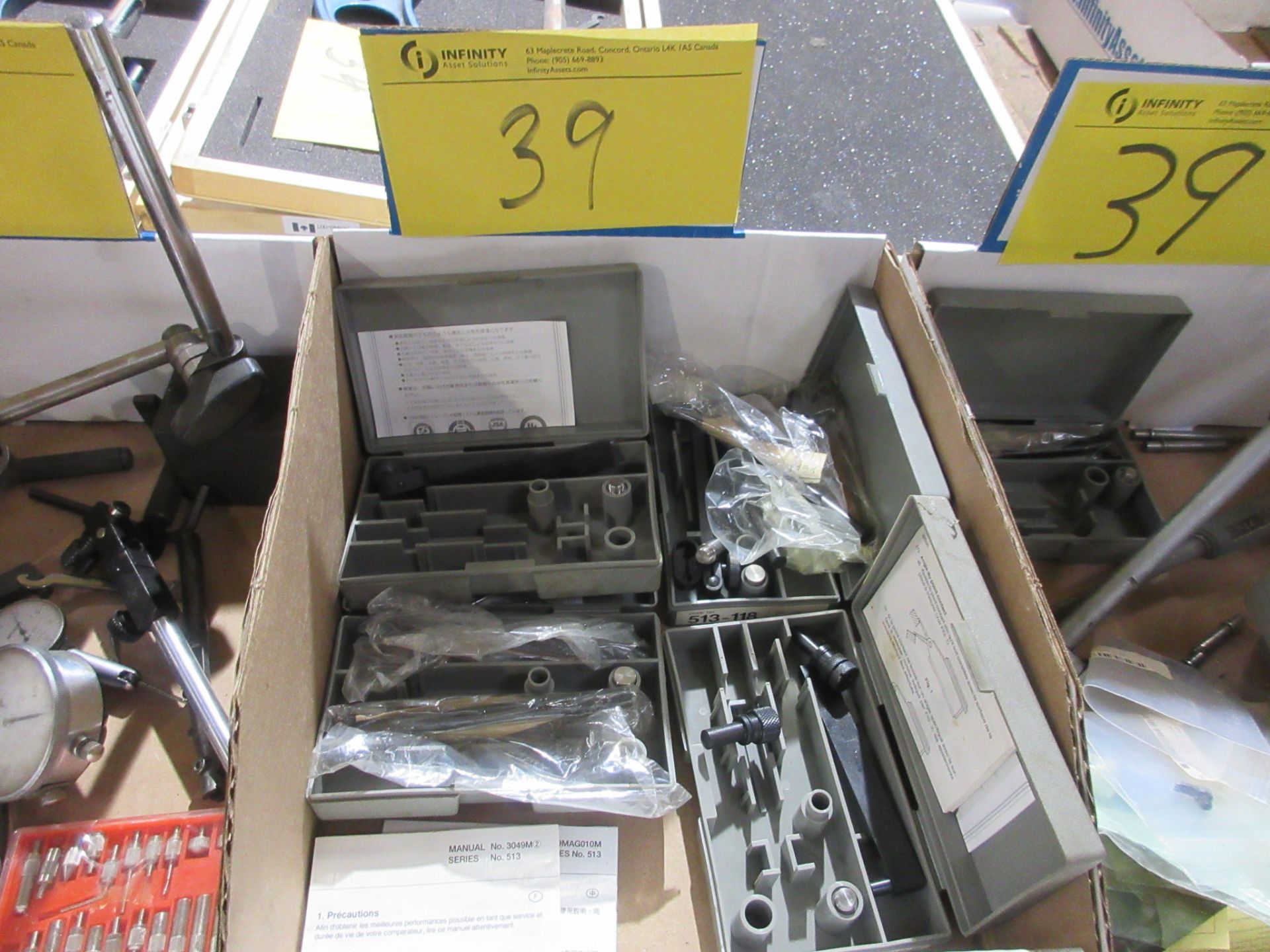 LOT OF (3) BOXES OF 1.4-2.5", .7-1.4" MITUTOYO HOLE GAUGE SETS, MITUTOYO PROBE, INDICATORS, MAG - Image 4 of 5