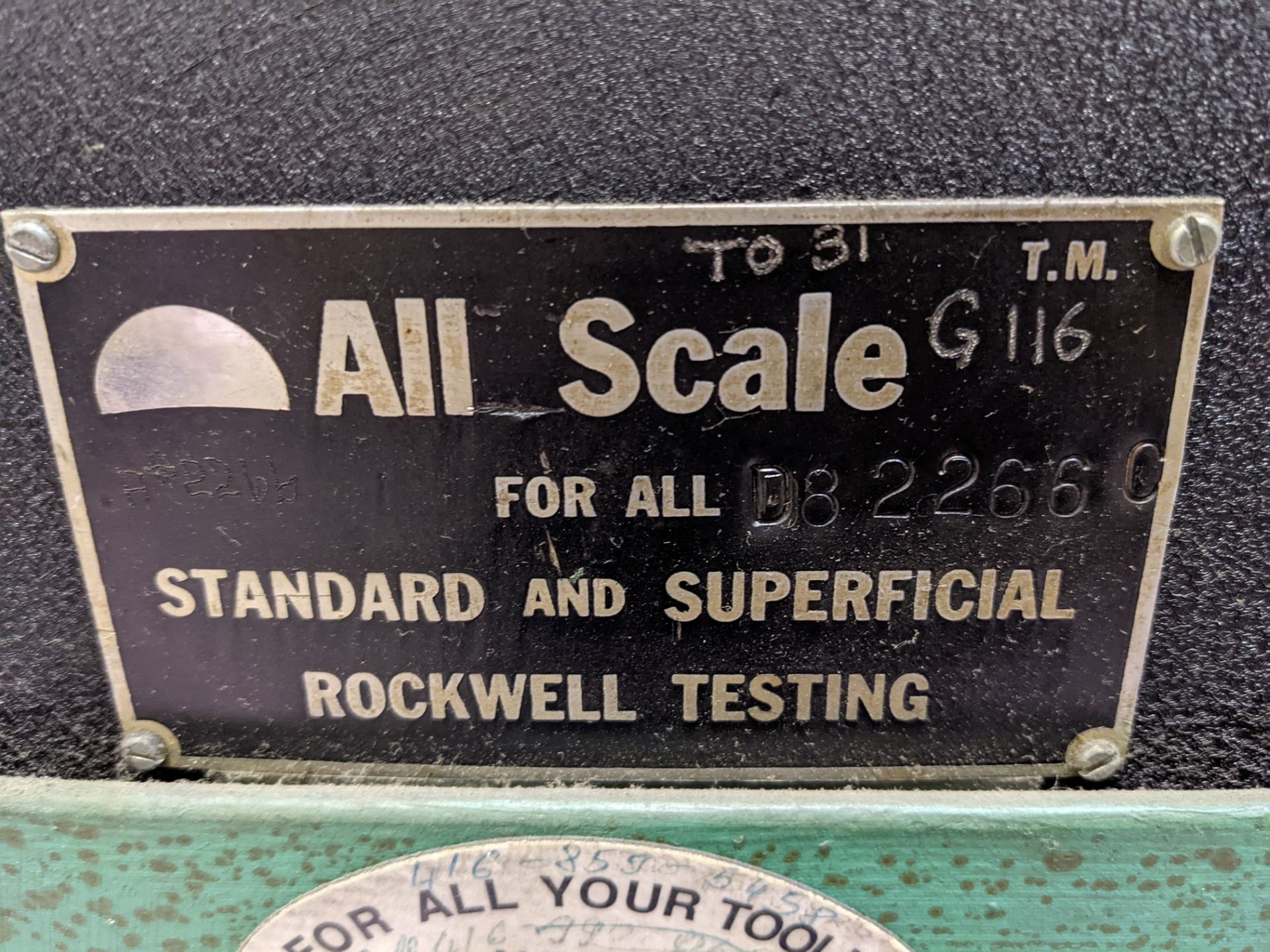 ROCKWELL 855A HARDNESS TESTER - Image 9 of 9