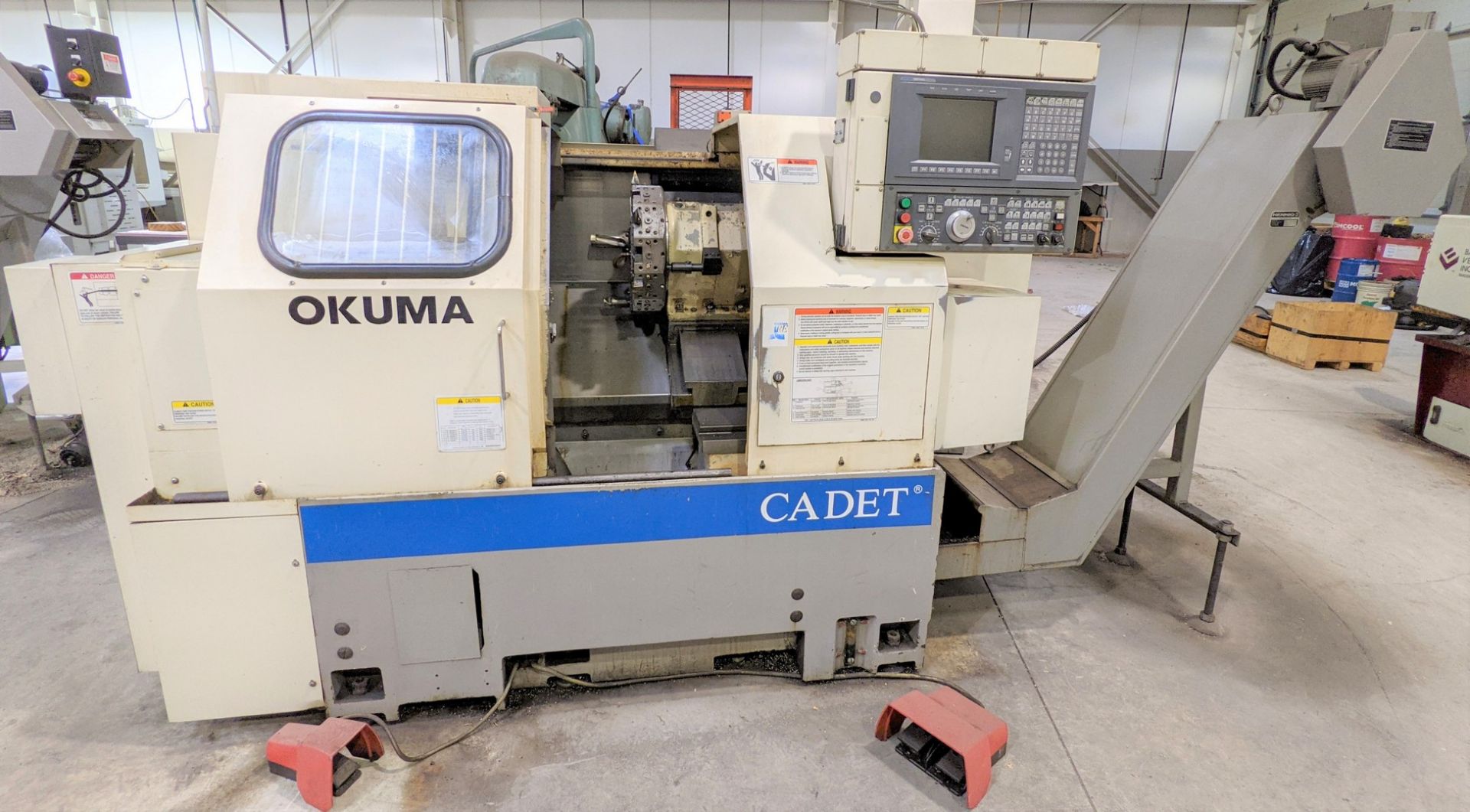 OKUMA CADET LNC8 CNC LATHE, S/N D976, OKUMA OSP700L CNC CONTROL, 9” 3-JAW CHUCK, 12-STATION