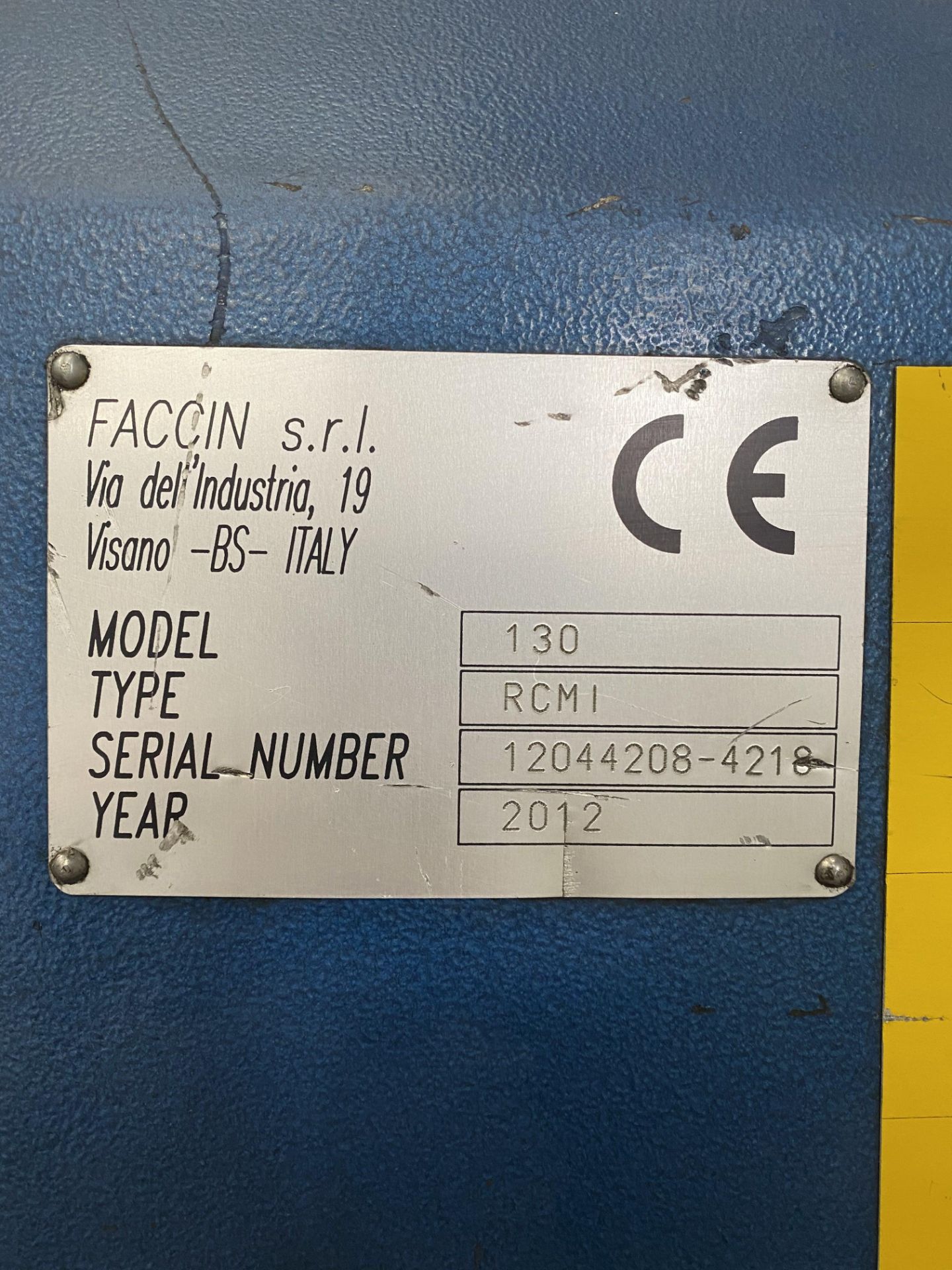 2012 Faccin Hydraulic Angle Bending Roll Model: 130 - Image 3 of 8