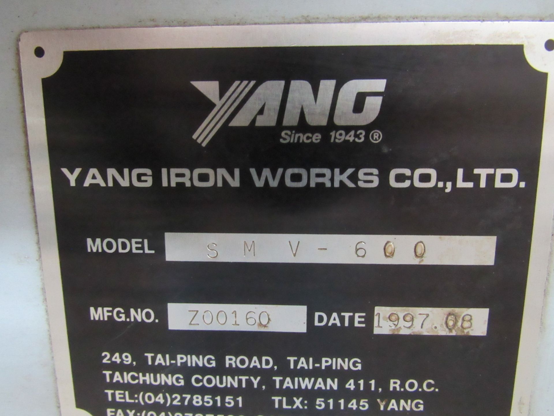 YANG SMV-600 Eagle CNC Vertical Machining Center - Image 9 of 10