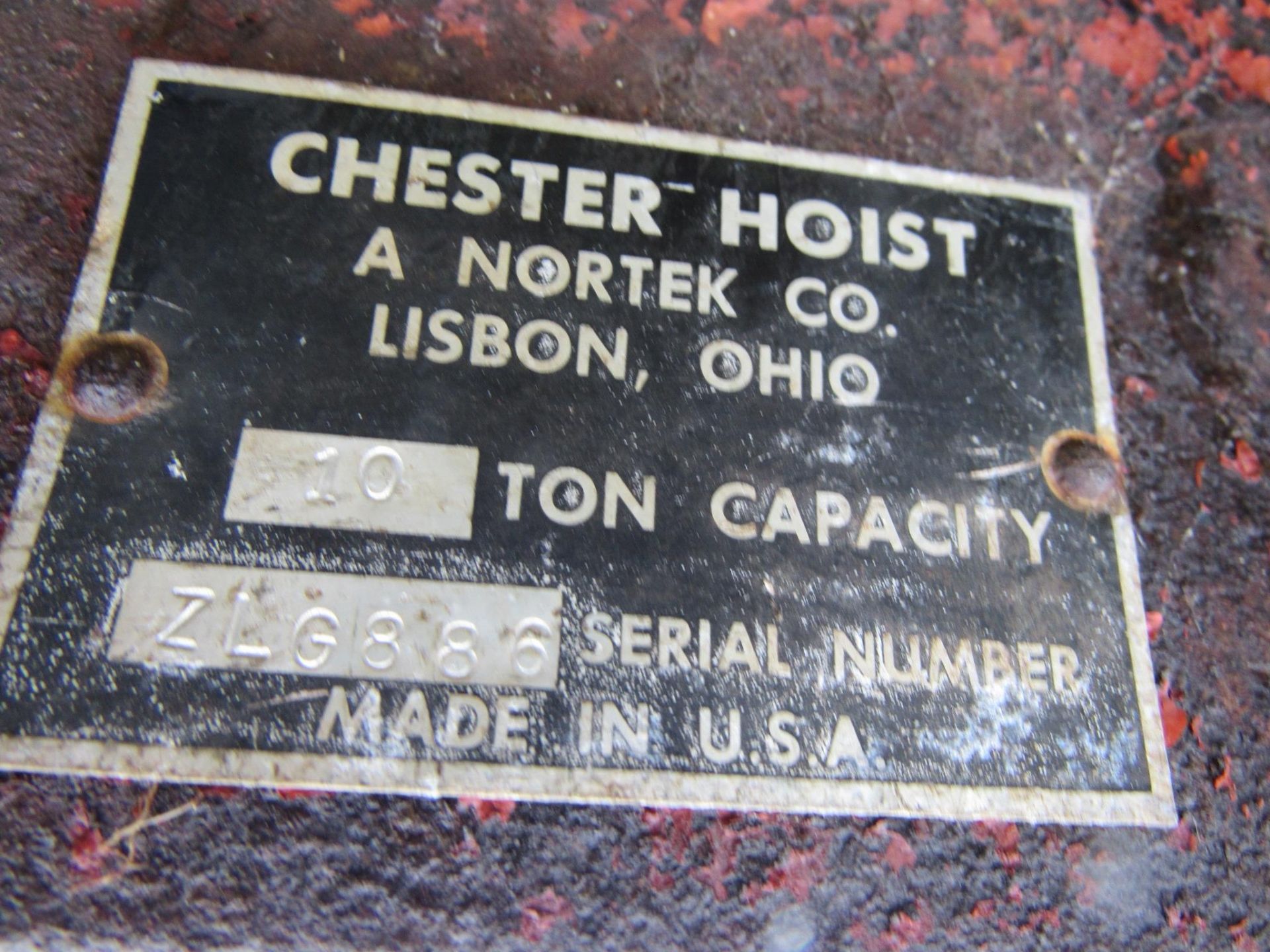 10 Ton Chester Zephyr Hoist - Image 5 of 5