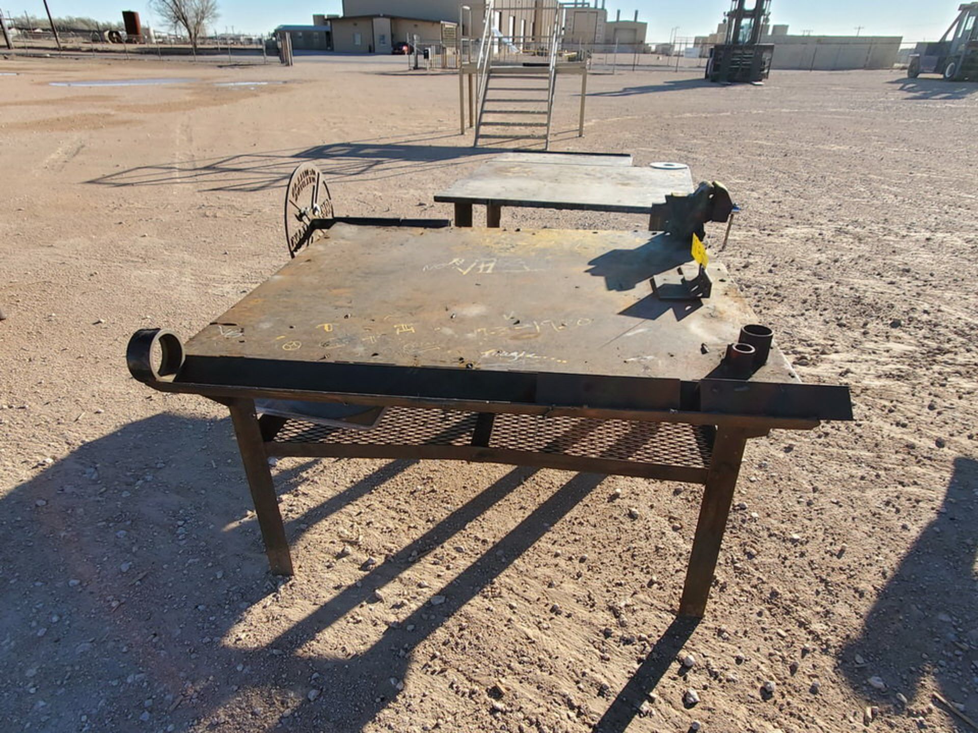 (2) Stl Welding Tables (1) 60" x 54" x 34"H, W/ 5" Vise; (1) 48" x 61-1/2" x 36"H - Image 2 of 8