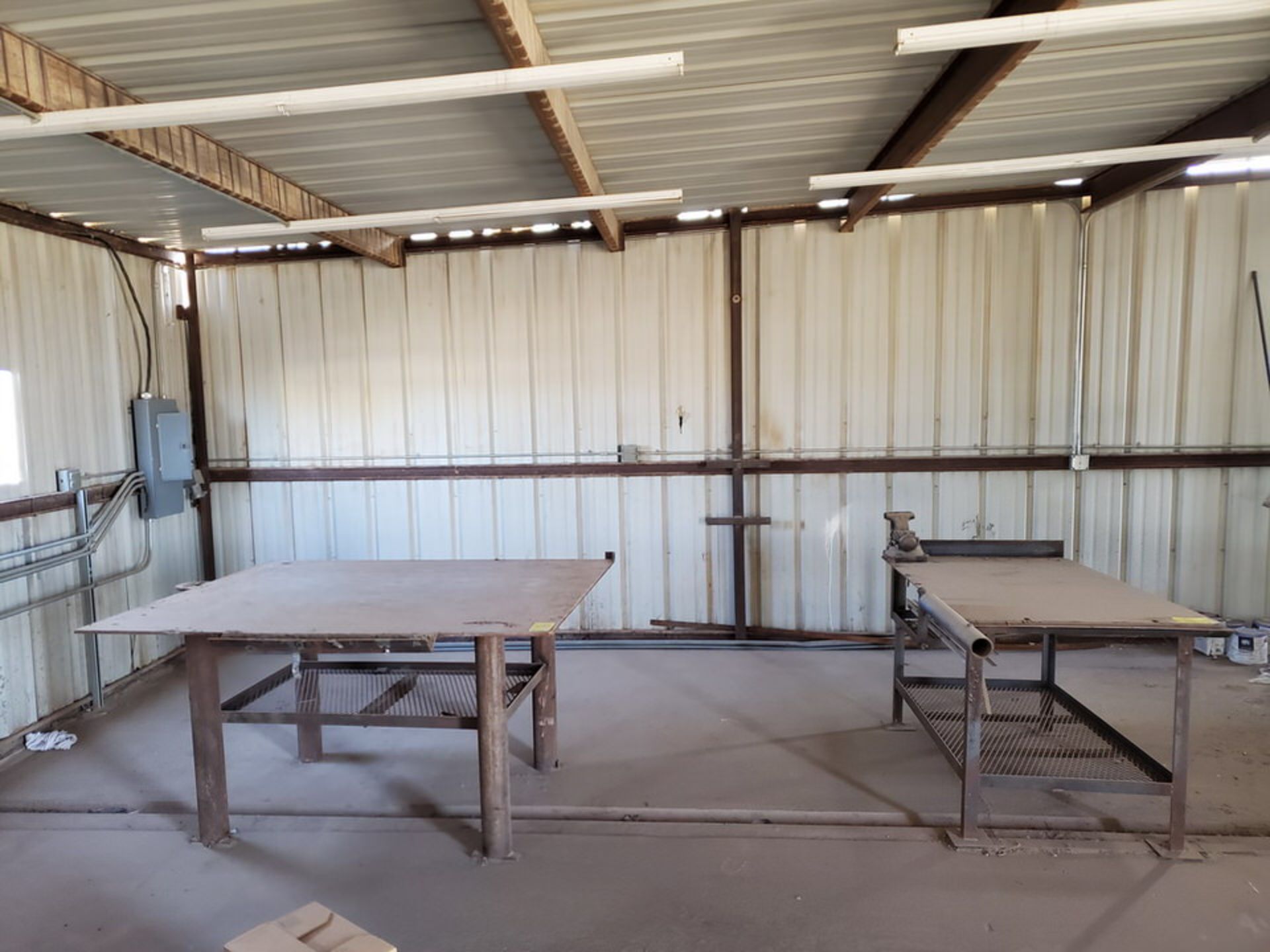 Welding Tables (1) 37" x 65" x 36", W/ 5-1/2" Vise, (1) 72" x 64" x 38"