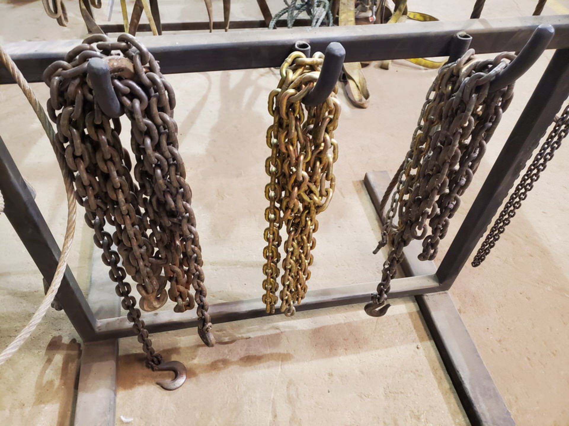 Assorted Lifting Stl Slings & Chains W/ Rack - Image 5 of 7