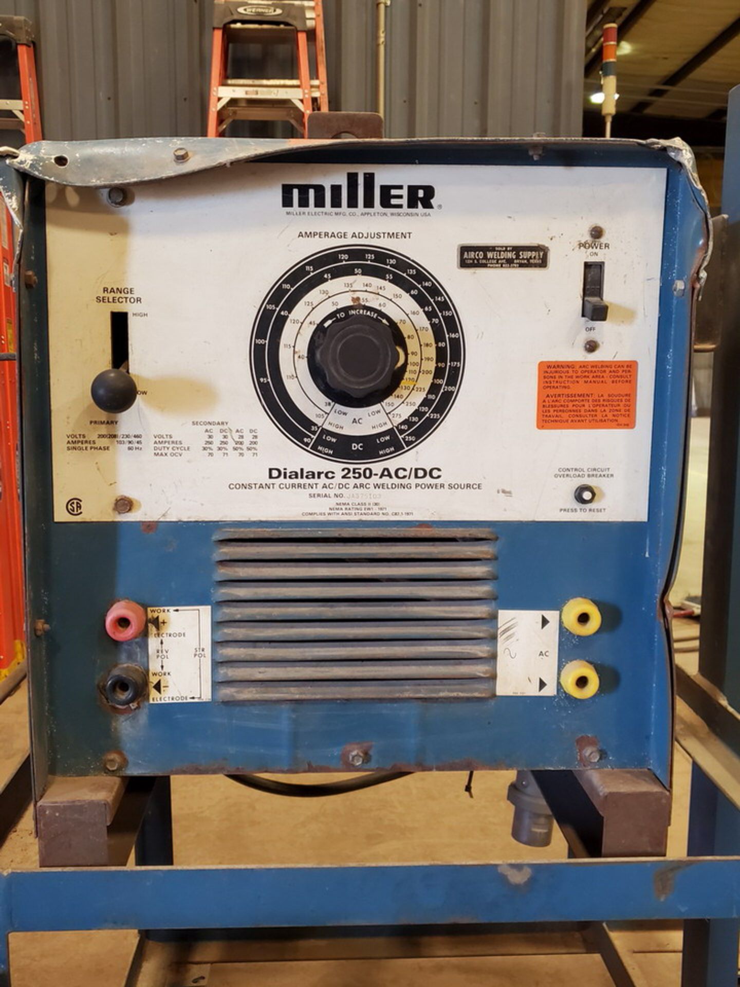 Miller Dialarc 250 Stick Welder 200(208)/230/460V, 60HZ, 1PH - Image 5 of 7