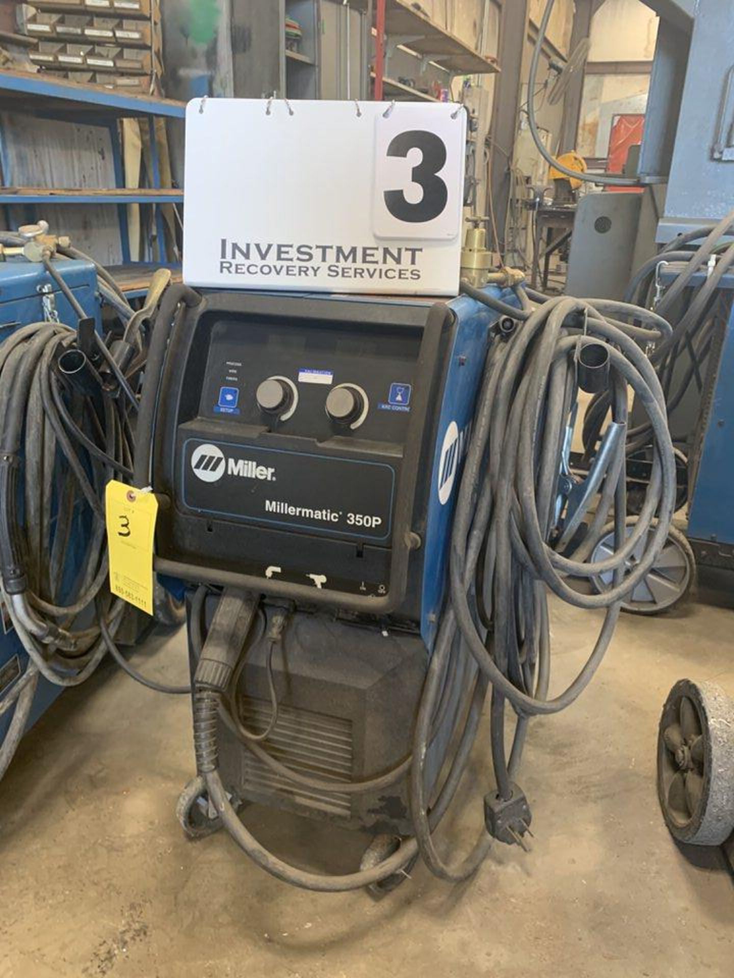 MILLER MILLERMATIC 350 P MIG WELDER W/ CART