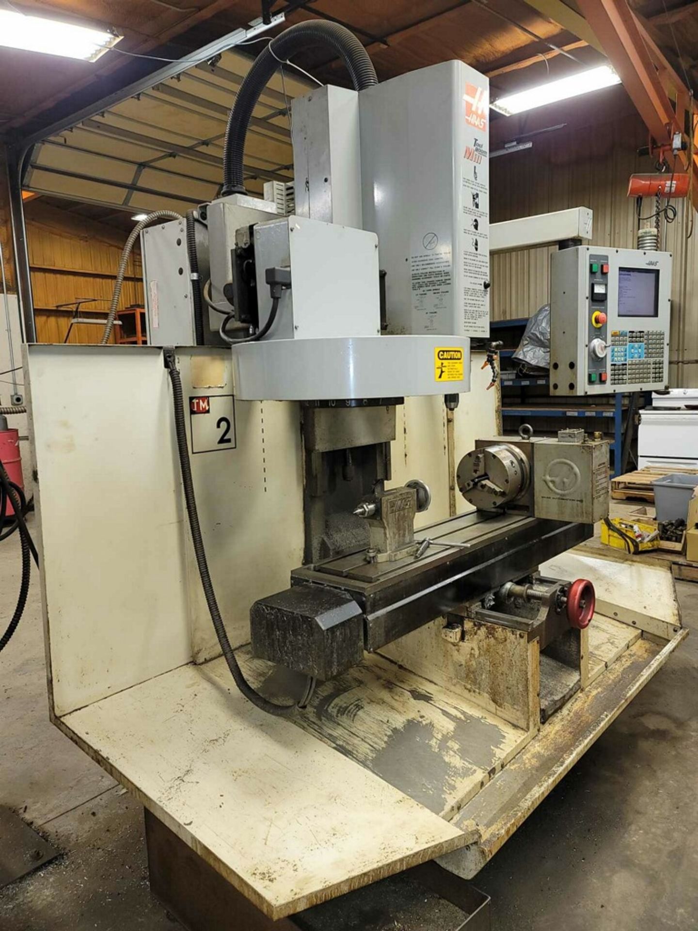 2004 HAAS TM-2 CNC TOOL ROOM MILL, HAAS CNC CONTROL, 20 TOOL ATC, HAAS 4TH AXIS, 10" X 58" TABLE - Image 2 of 10