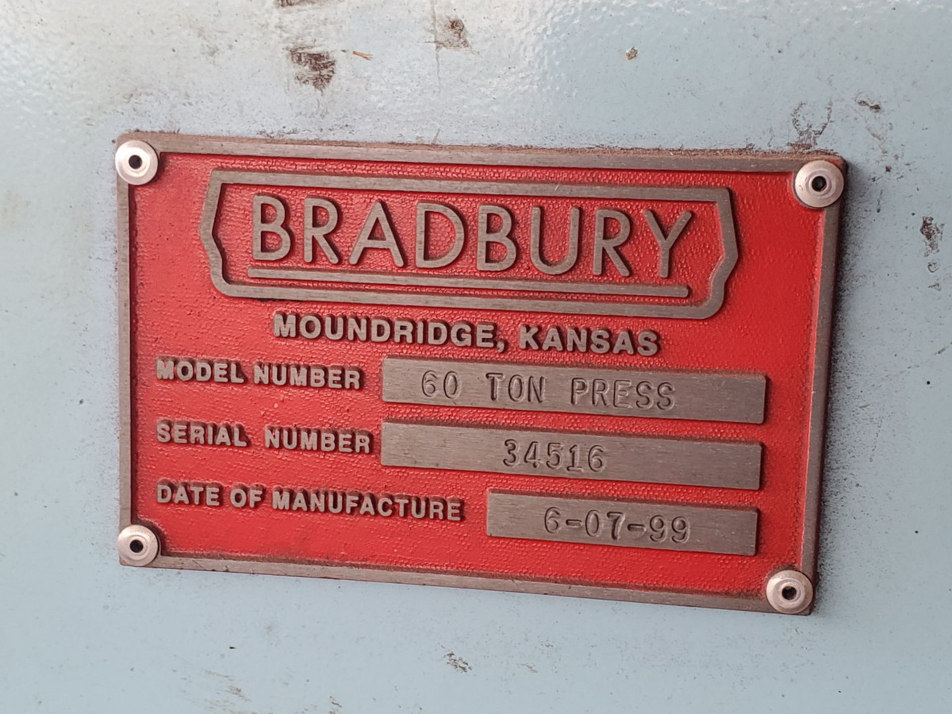 Bradbury 60 Ton Press Control Panel 460V, 3PH; W/ Manchester Tank, MAWP: 165Psi@650F, MDMT: -20@ - Image 6 of 6