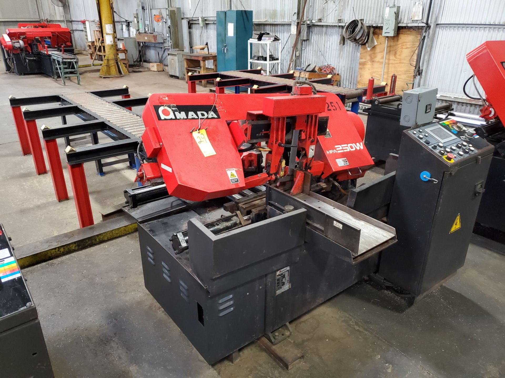 2013 Amada HFA 250W Horizontal Band Saw 230V, 3PH, 60HZ; Blade Length: 11'6"; Table Conveyor: 10' - Image 3 of 11