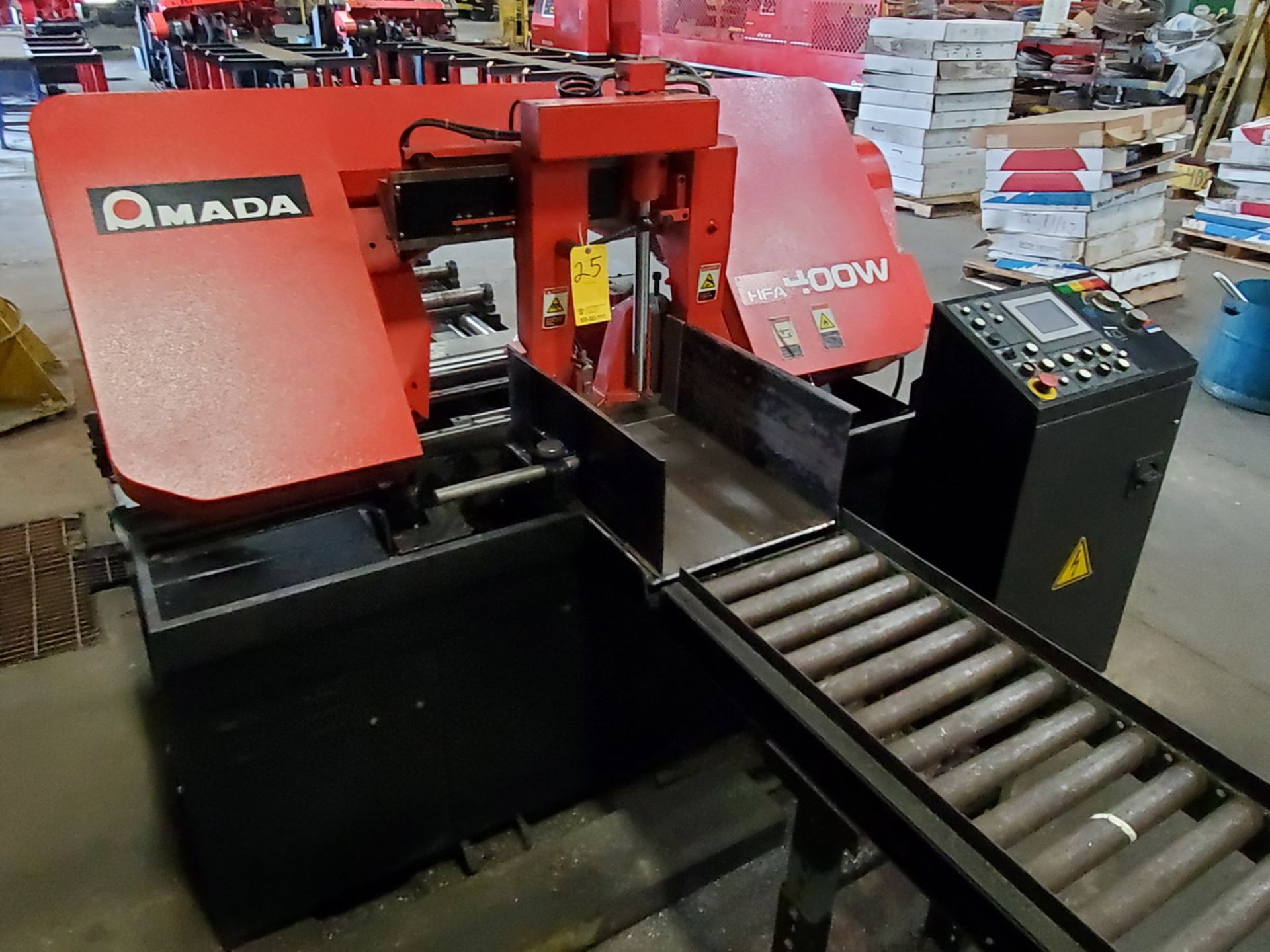 2018 Amada HFA 400W Horizontal Band Saw 230V, 3PH, 60HZ; Blade Length: 15'; Table Conveyor: 10' x - Image 9 of 13