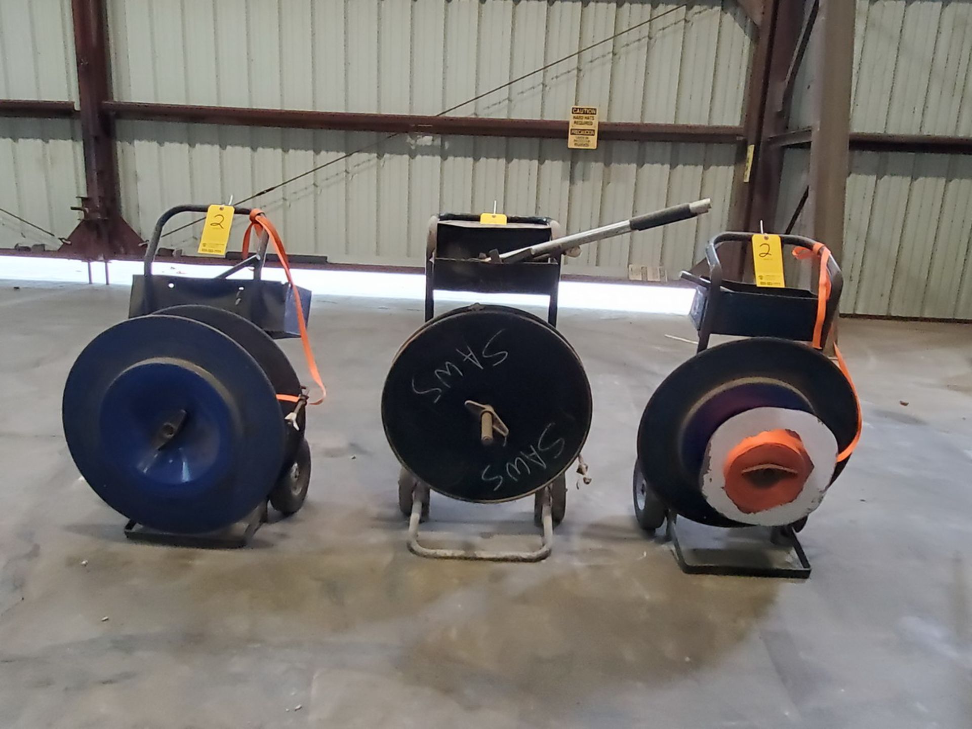 (3) Banding Carts W/ Polyester Strapping & Tooling