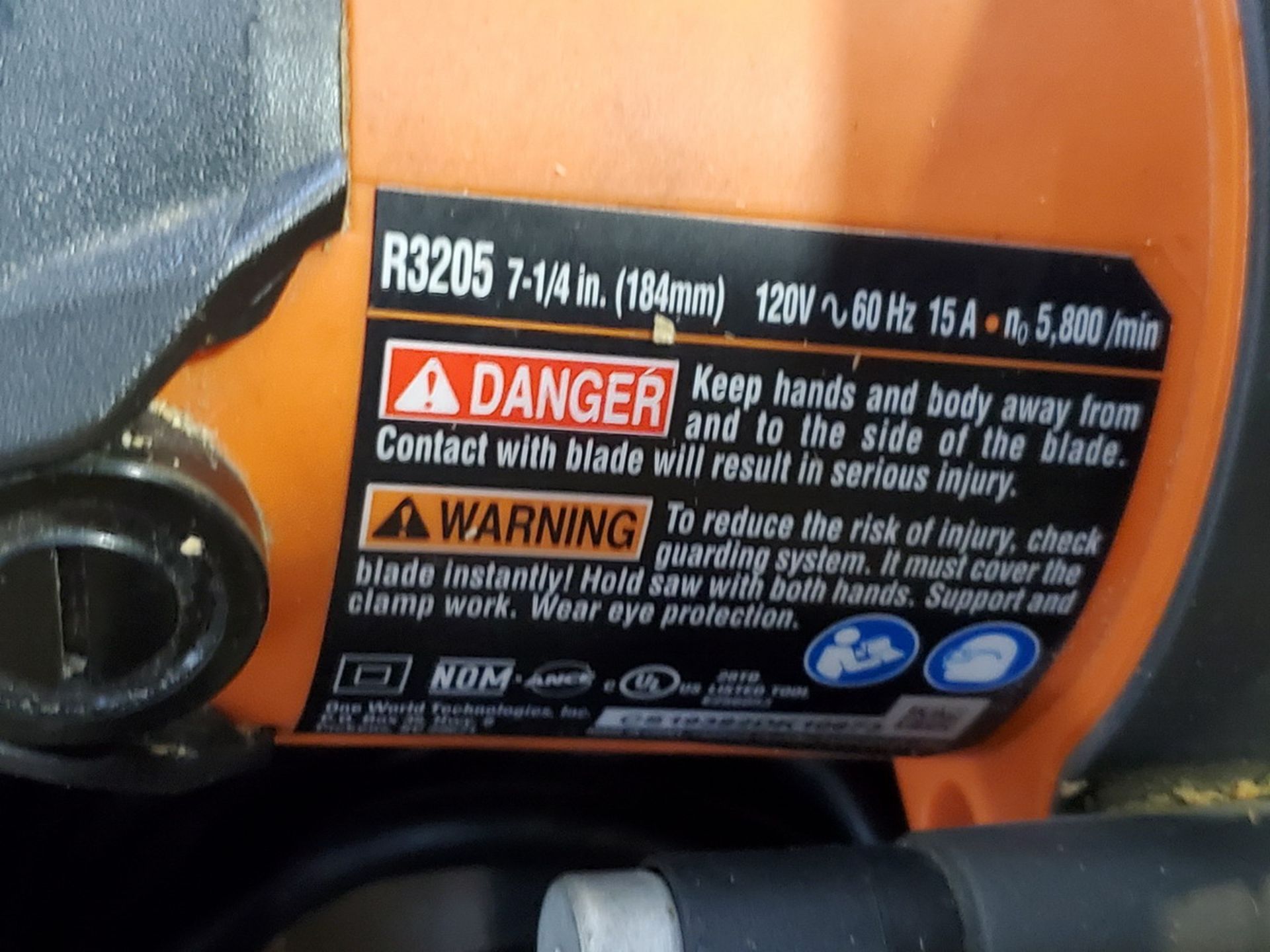 Ridgid 7-1/4" Circular Saw 120V, 60HZ, 15A - Image 4 of 4